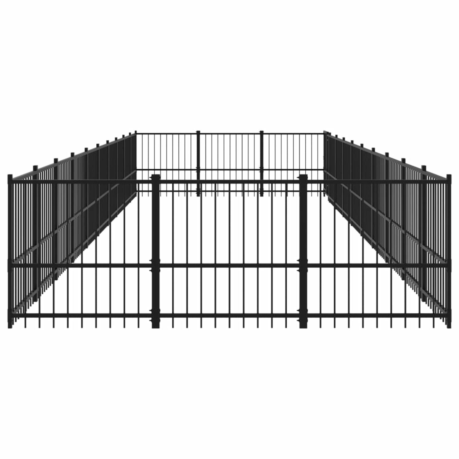 Homgoday Klatka dla psa, stalowa klatka dla psa na zewnątrz 28,23 m², klatka dla psa wewnętrzna klatka dla psa Kennel dla psów klatki dla psów ogrodzenie dla psa na zewnątrz model 3124623