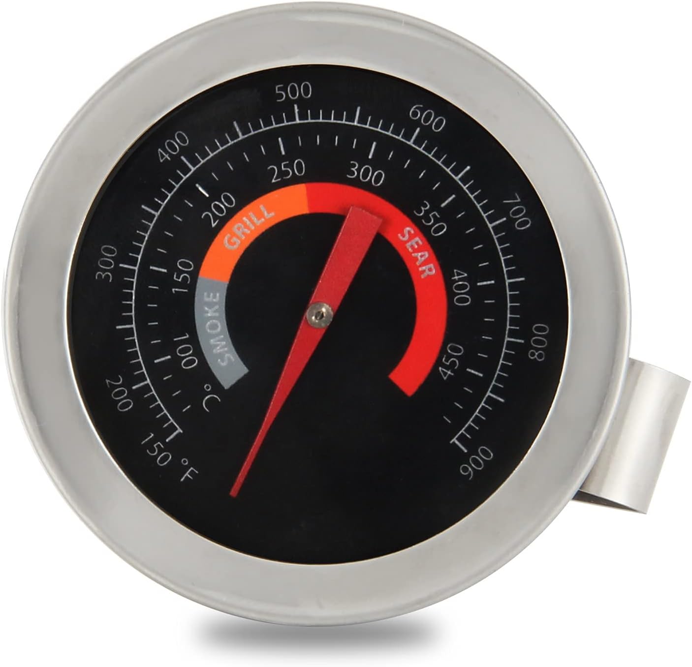 KAMaster 2" BBQ Grill Temperature Gauge for Big Green Egg,Stainless Steel Waterproof Body,150-900°F Clear Scale Dial Temperature Gauge for All BGE Thermometer Replacement,Char Griller Kamado Smoker