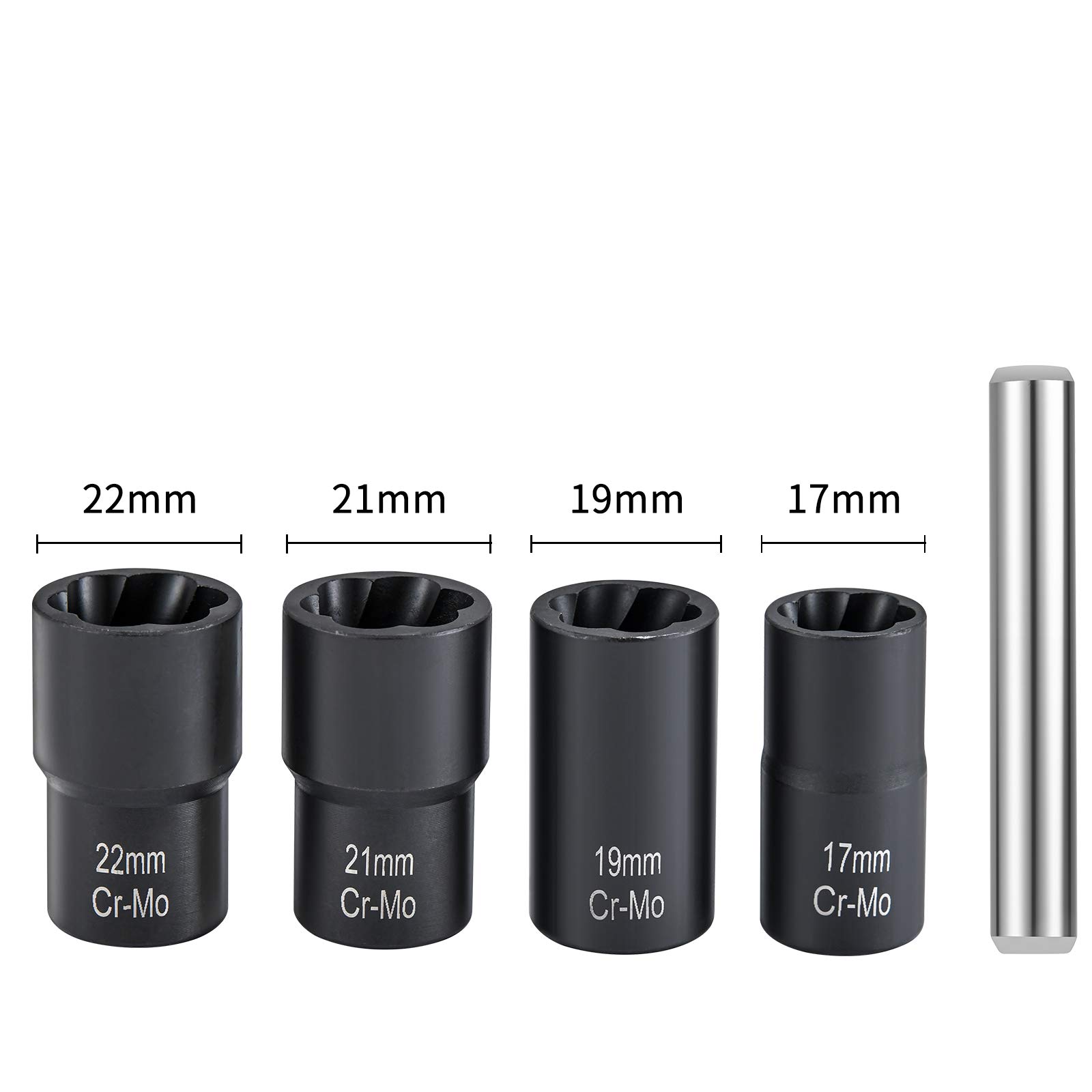 Buy Twist Socket Set Lug Nut Remover Extractor Tool 5 Piece Metric Bolt and Lug Nut Extractor