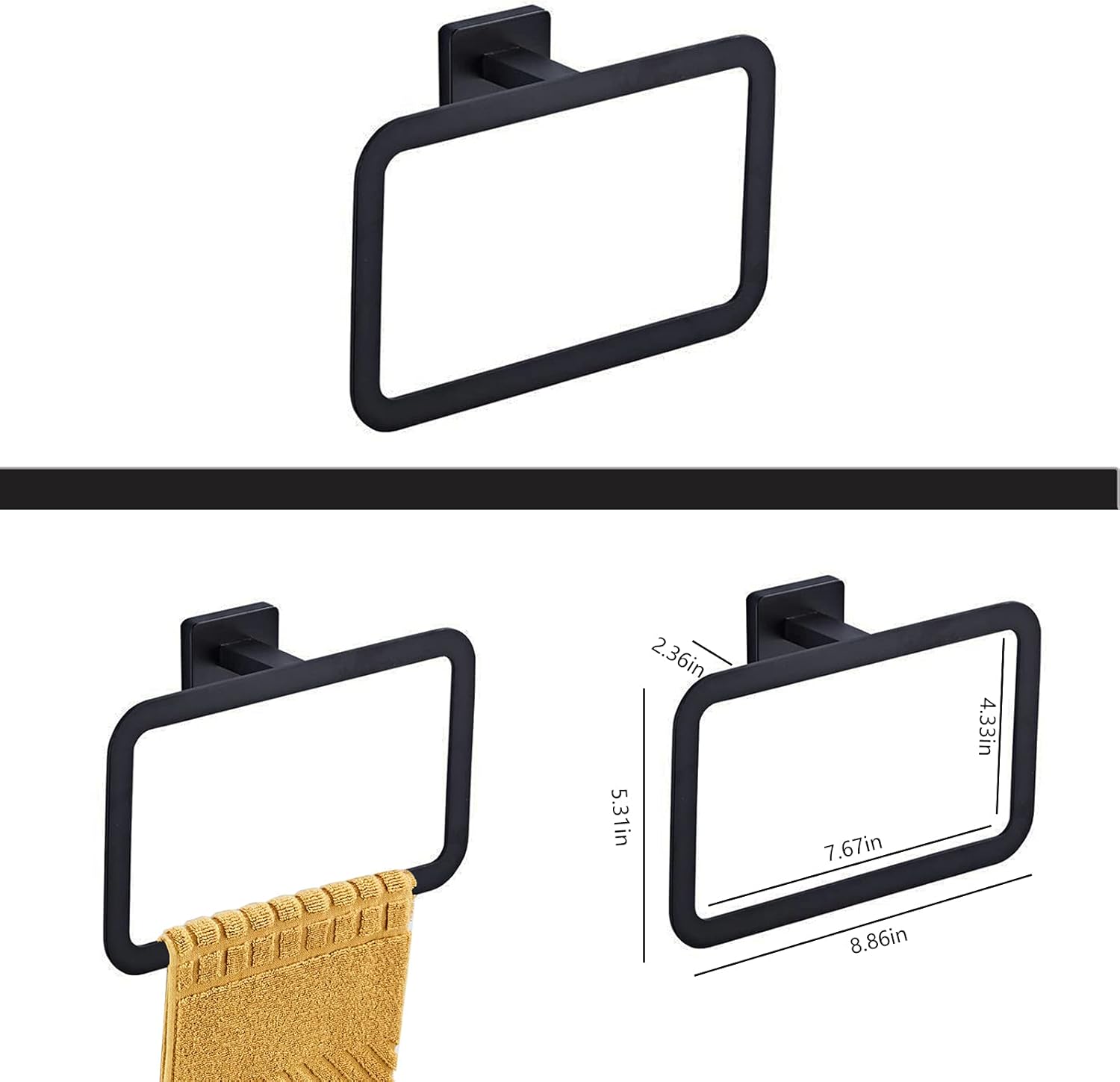 SLPLXL Bathroom Hardware Set Black Bath Towel Bar Set Wall Mounted Bathroom Accessories Set Stainless Steel 4 Pieces 16.14-Inch : Tools & Home Improvement