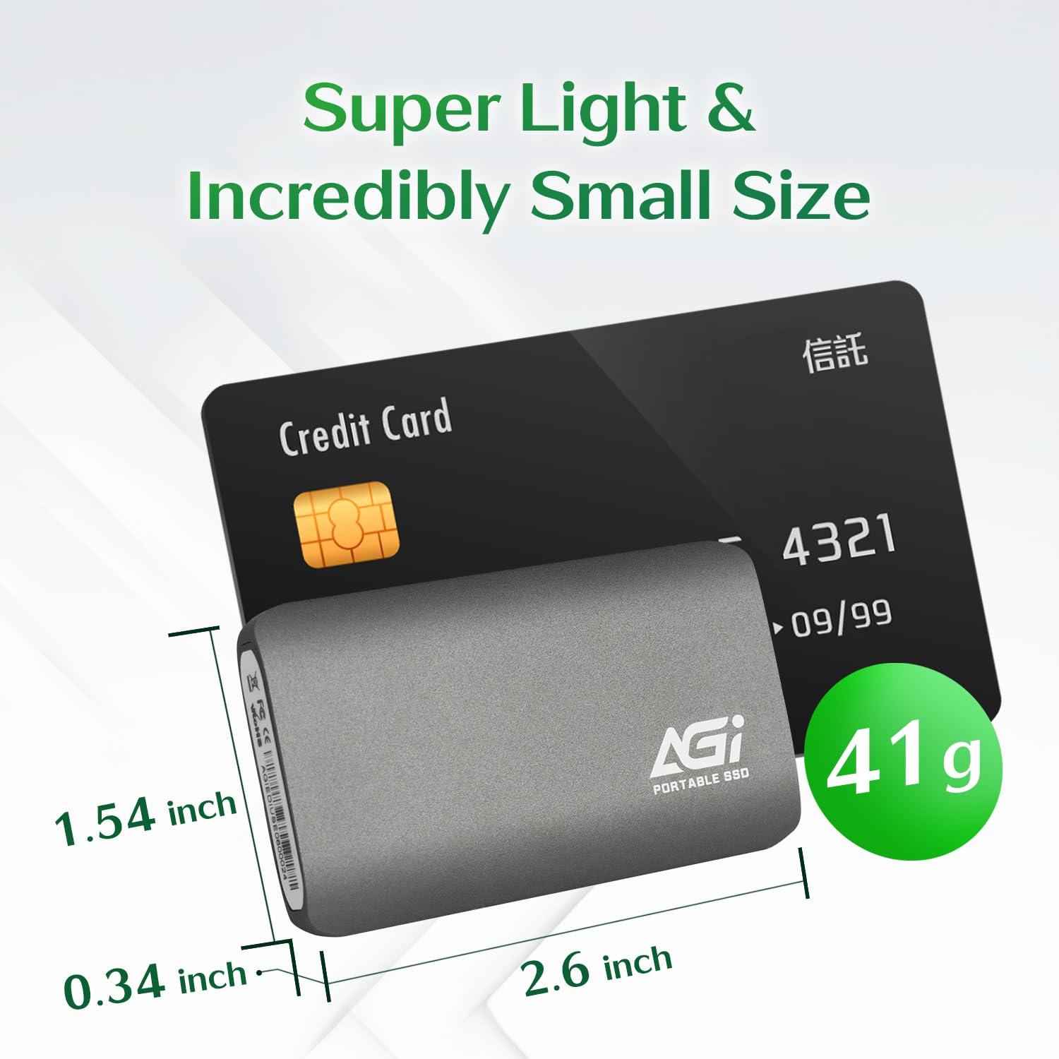 AGI 1TB External SSD, USB3.2 Gen2 [PS4 / PS5 Operation Verified