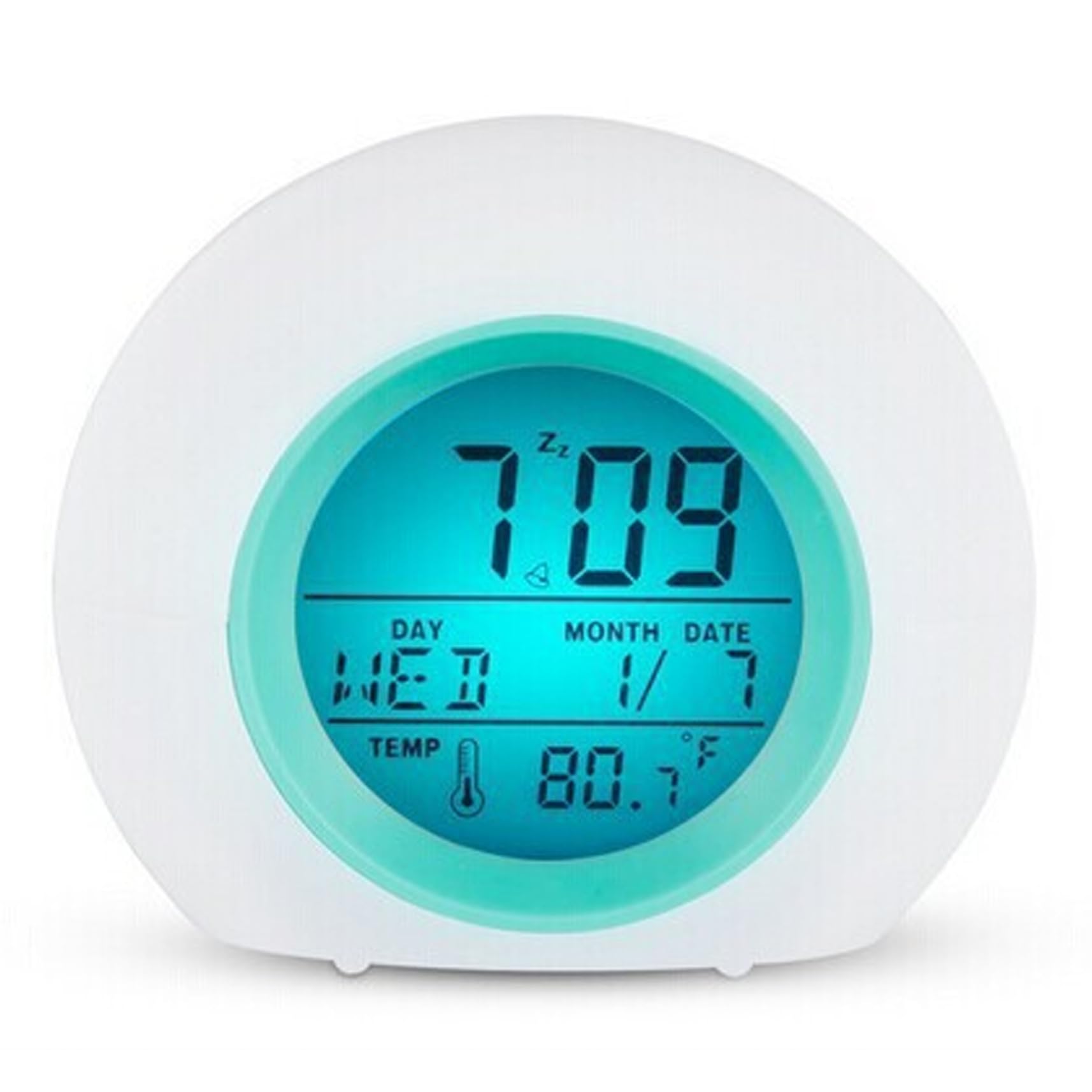 Reloj despertador para niños pequeños con luz nocturna de 7 colores para niñas y niños a pilas