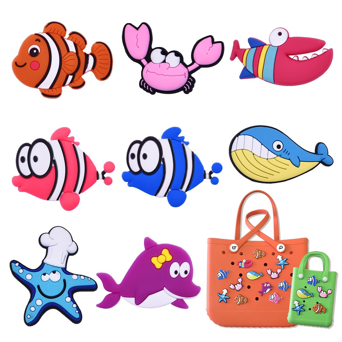 Charms for Bogg Bag Accessories — Decorative Insert for Beach Tote, Compatible with Simply Southern Bogg Bag XL Original All Models