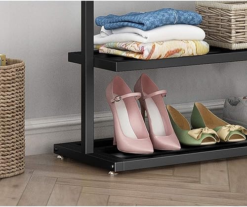 Miniatura 5 de Nordic - Perchero de metal para colgar ropa, tabla de almacenamiento de doble capa, para uso doméstico y minorista (60 × 32 × 63.0in)