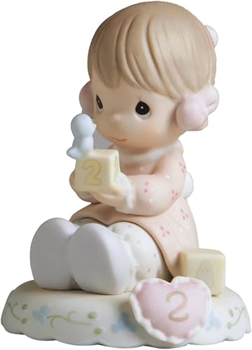 Precious Moments Brunette Chica con bloques Edad 2Figura