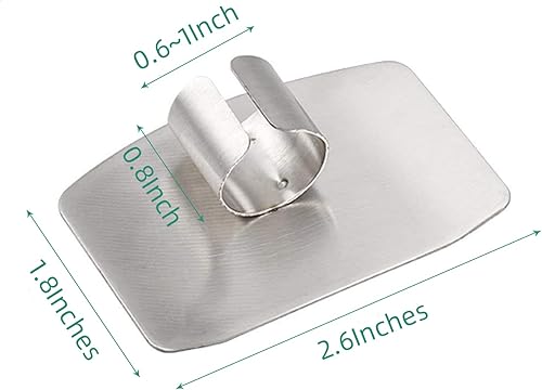 Miniatura 2 de wefaner Protectores de dedos de acero inoxidable para cortar, protector de manos, evita lesiones al cortar verduras, carne, rebanar y cortar en