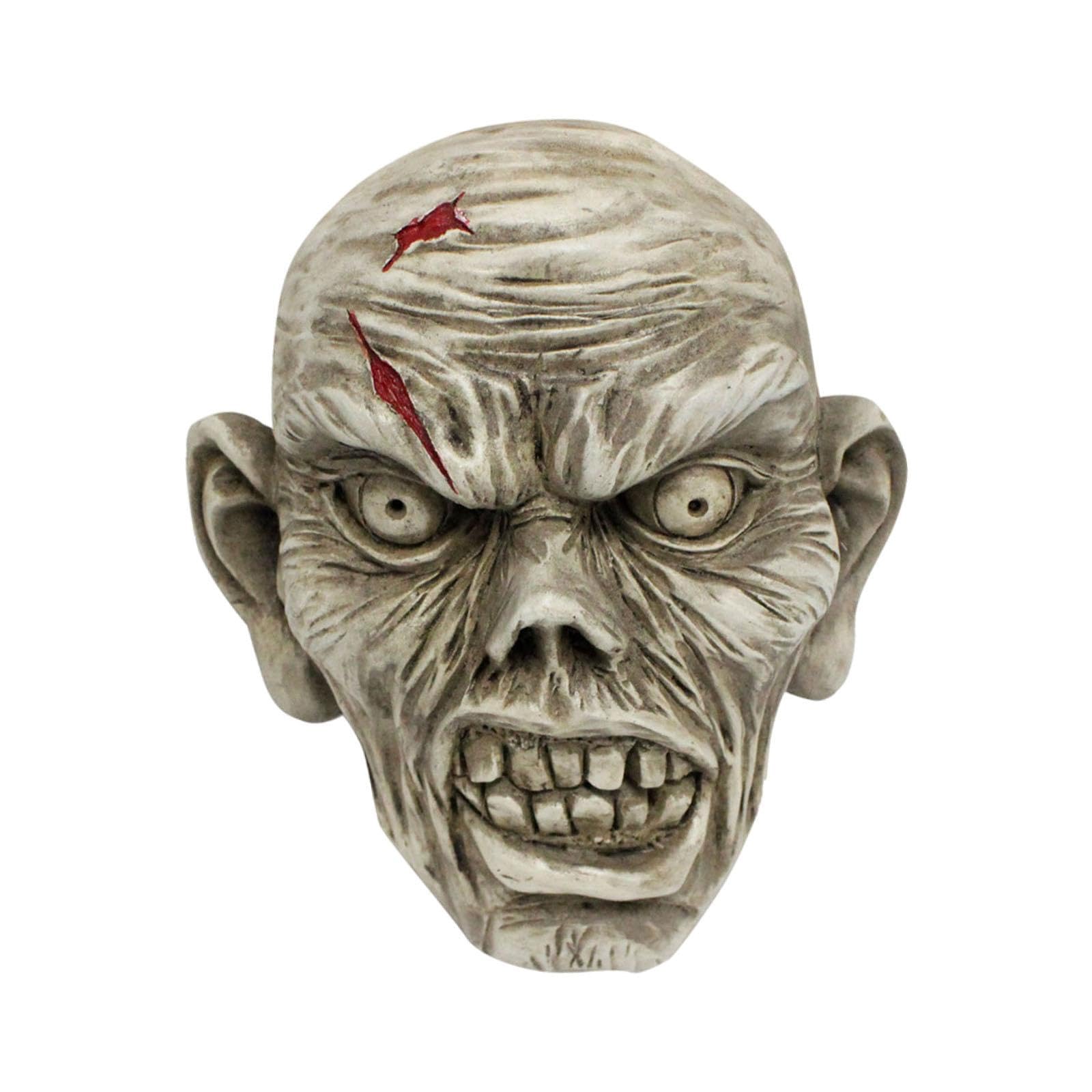 Visage de zombie flottant décoration Halloween extérieur sculpture murale résine pelouse