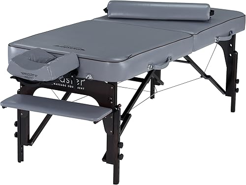 Master Massage Montour Lx - Mesa de masaje portátil de 30 pulgadas con espuma viscoelástica de 3 pulgadas, color gris paloma, mesa de masaje