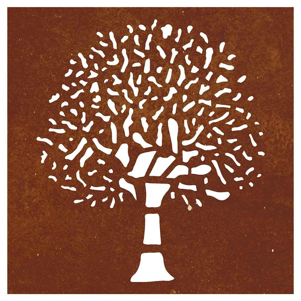 Decorazione da parete in acciaio Corten Albero 55 x 55 cm