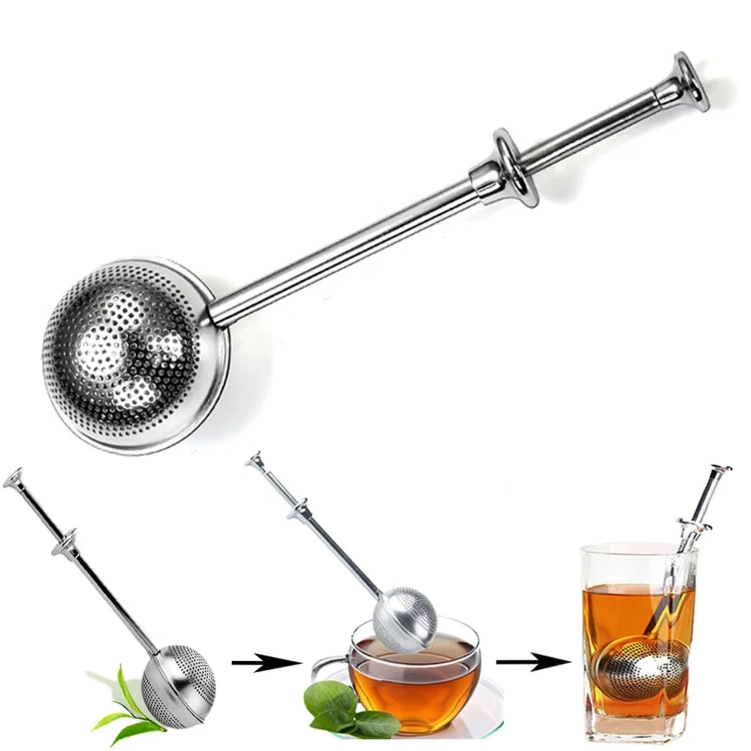 Stainless Steel Tea Infuser Strainer Spoon Tea Ball, Teapot Filters Tea Interval Diffuser for Coffee Beans, Loose Leaf, Spices, Seasonings for Home or Office. (Tea Infuser Spoon)
