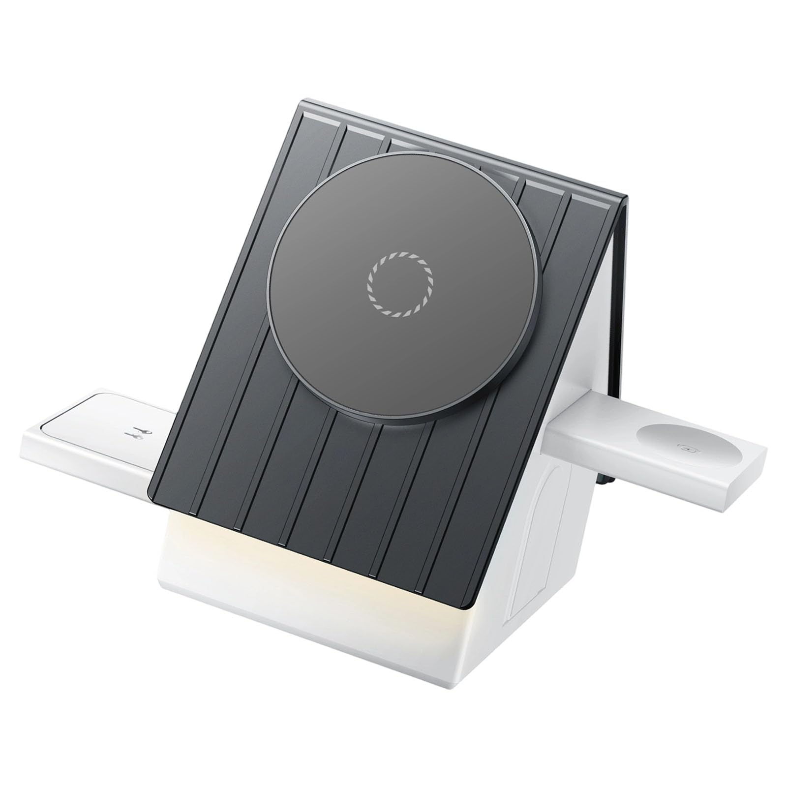 Stazione di ricarica wireless magnetica I telefoni cellulari auricolari e smartwatch come pratico dispositivo 3 in 1 per accessori mobili. Forte magnete