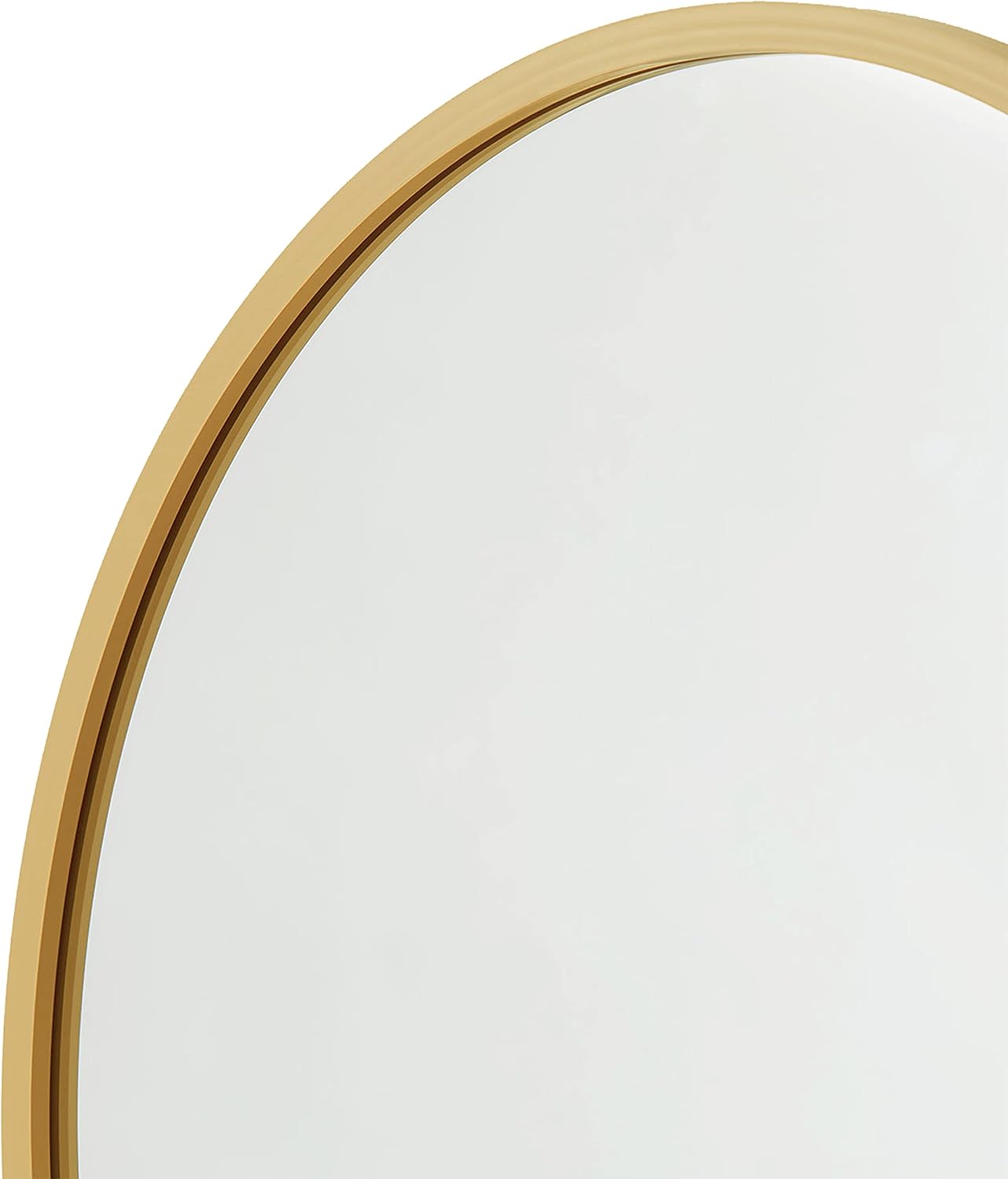 Better Bevel 18” x 18” Matte Gold Rubber Framed Mirror | Round Bathroom Wall Mirror