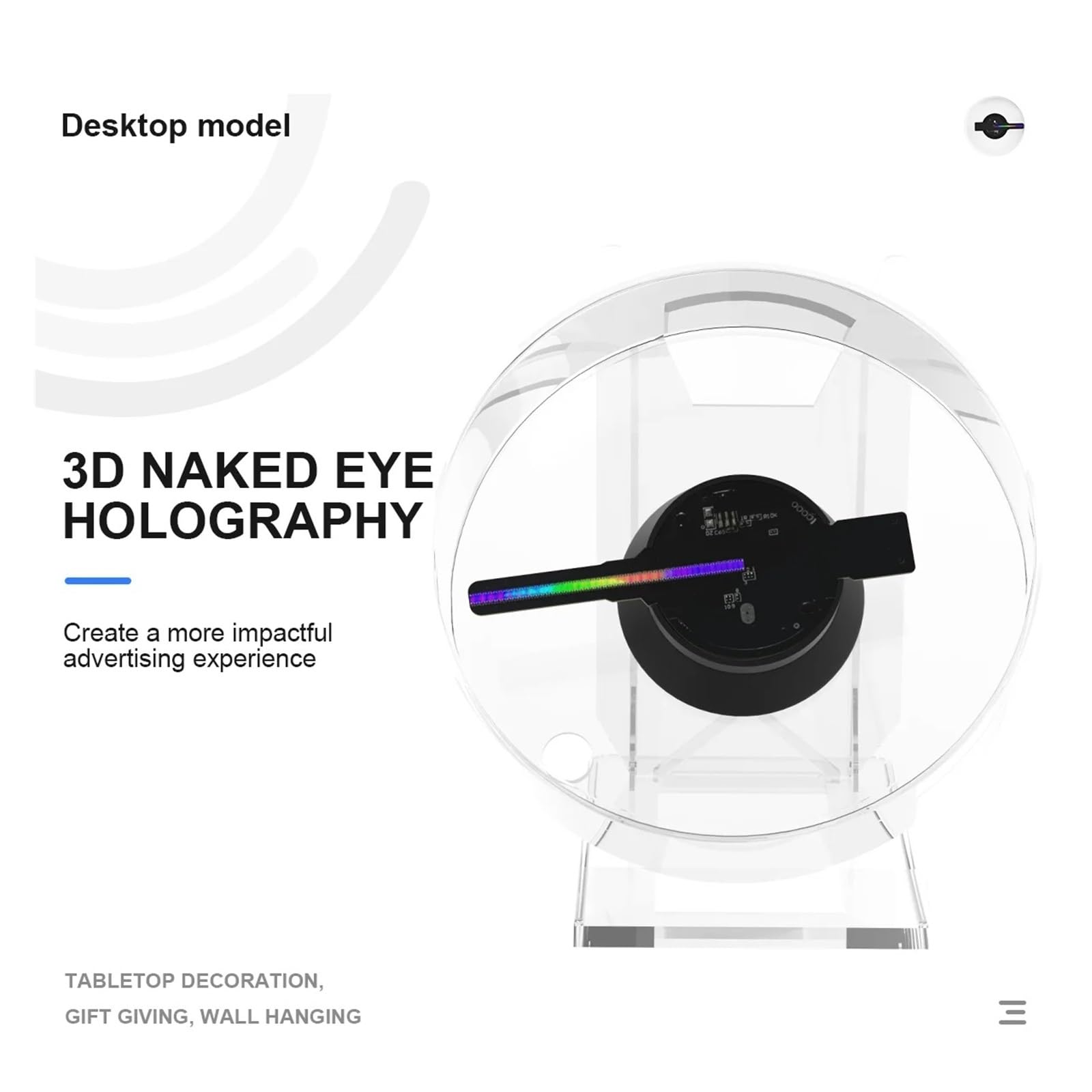 3D-Hologramm-Lüfter, 3D Hologramm Or Fan LED Zeichen Desktop Holographische Player Unterstützung Bild Video Shop Bar Party Werbung Display Licht