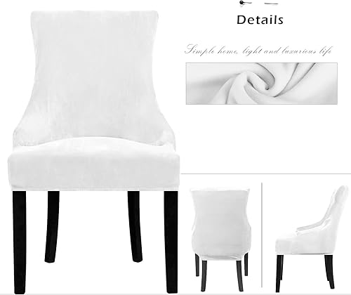 Vista 14 de Lellen Funda elástica para silla con respaldo de ala, funda reutilizable para silla lateral con respaldo de ala, fundas para sillas de comedor, 02