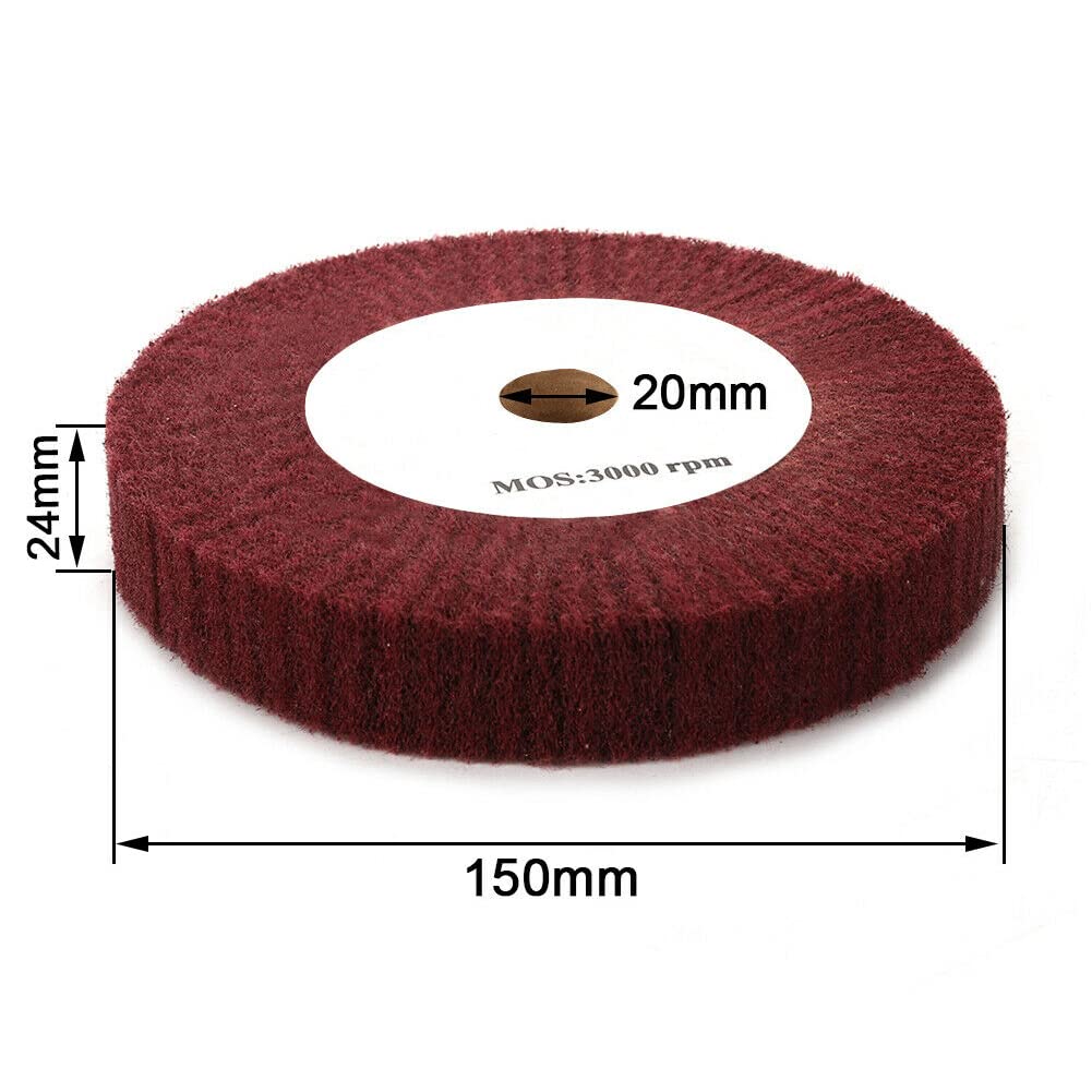 Ruota per lucidatura in fibra di nylon da 6 pollici Lucidatura abrasivo in nylon mola disco in tessuto non tessuto Disco di lucidatura lucidatura abrasiva grana 320