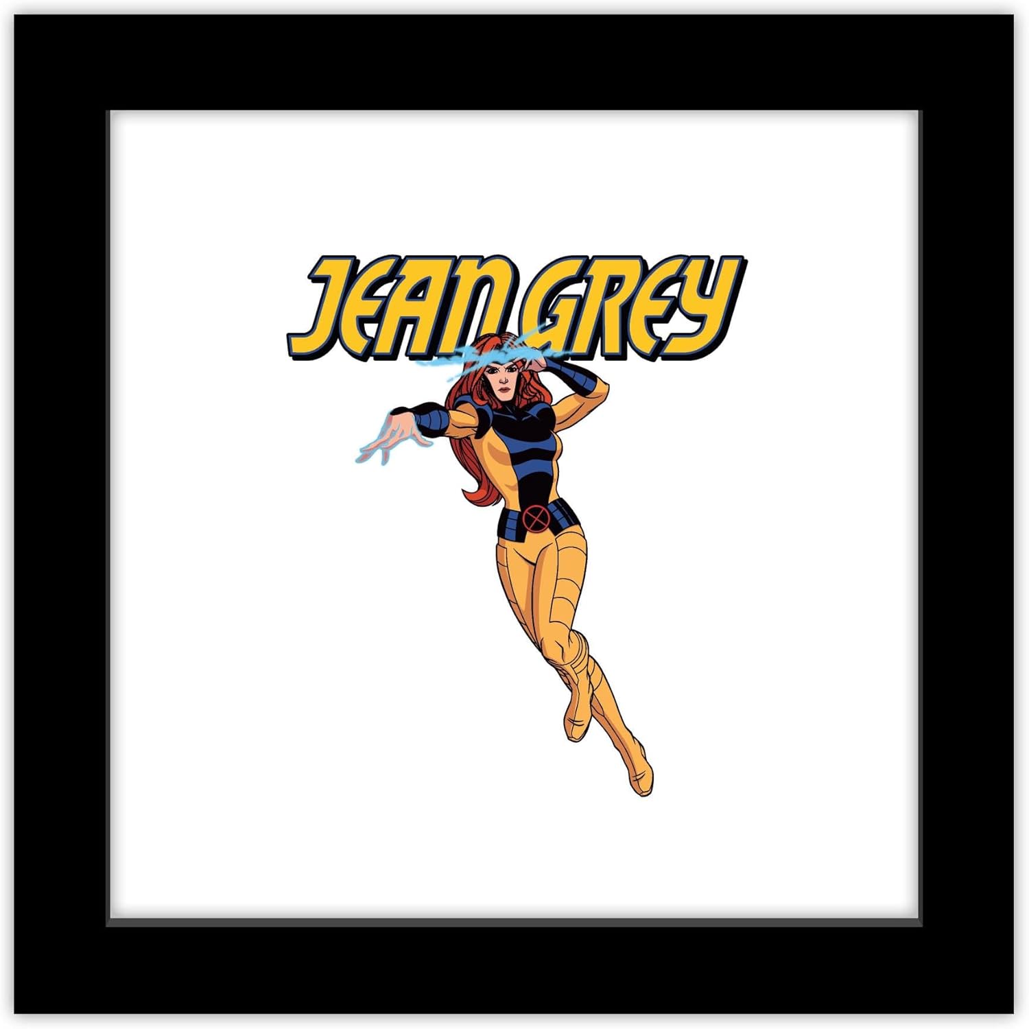 Trends International Gallery Pops Marvel X-Men '97 - Jean Grey Badge Wall Art, 12\\\\\\\\\\\\\\\" x 12\\\\\\\\\\\\\\\" Gallery Pops Wall Art, Black Framed Version, 1 pc, (1 pack)