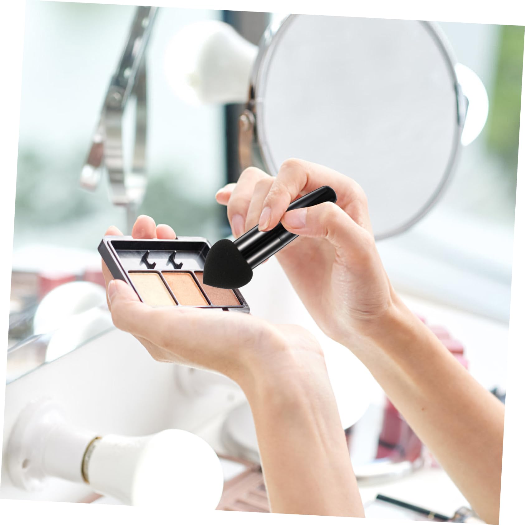 OSOLADY 3Pcs Heart Shaped Makeup Pens Portable Beauty Makeup Tools for Wet Dry Application for Loose Powder Concealer for Home Salon Use