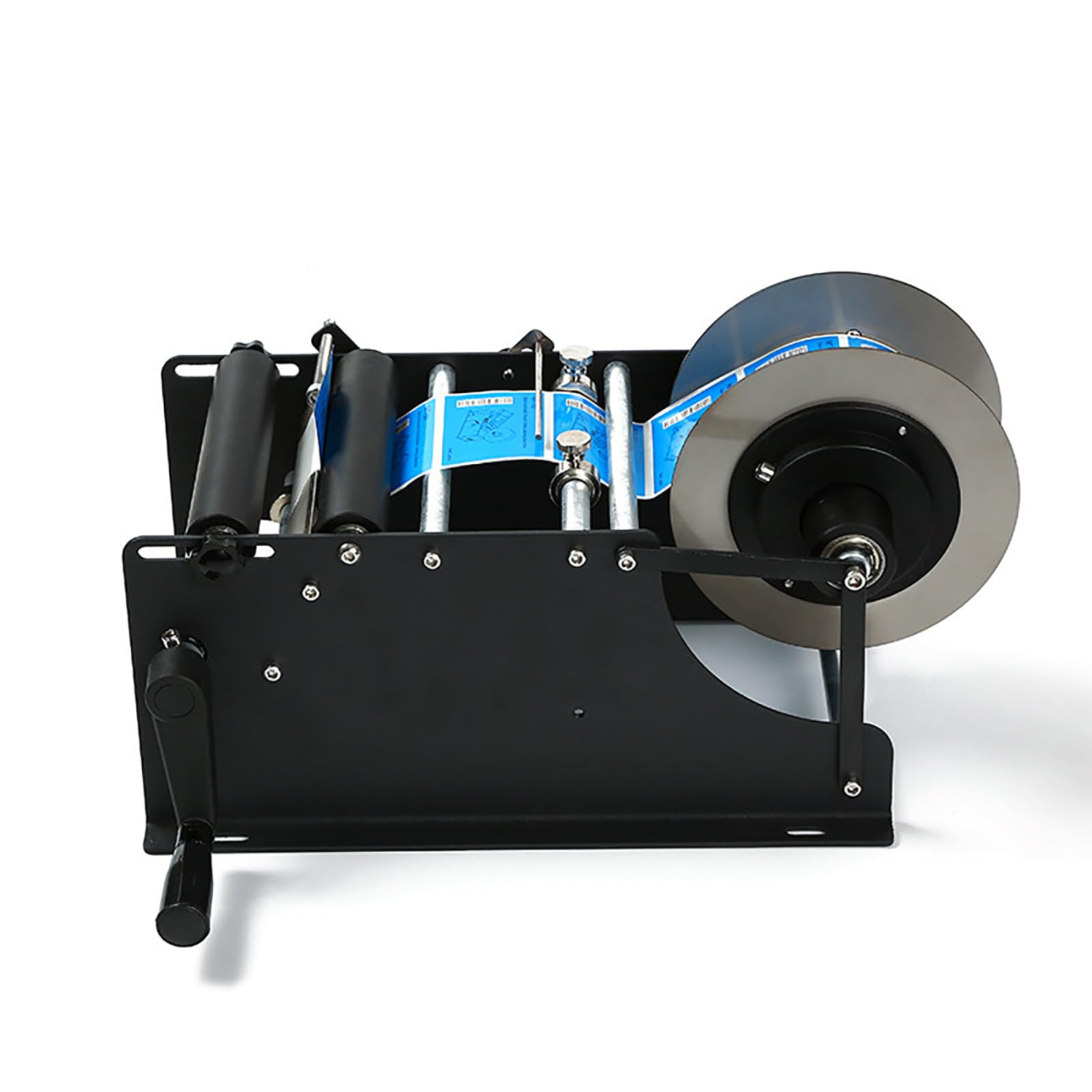 Máquina etiquetadora de botellas, etiquetadora redonda manual para botellas, diámetro del núcleo 76 mm, ancho 10-110 mm, longitud 10-300 mm, ideal para etiquetado preciso