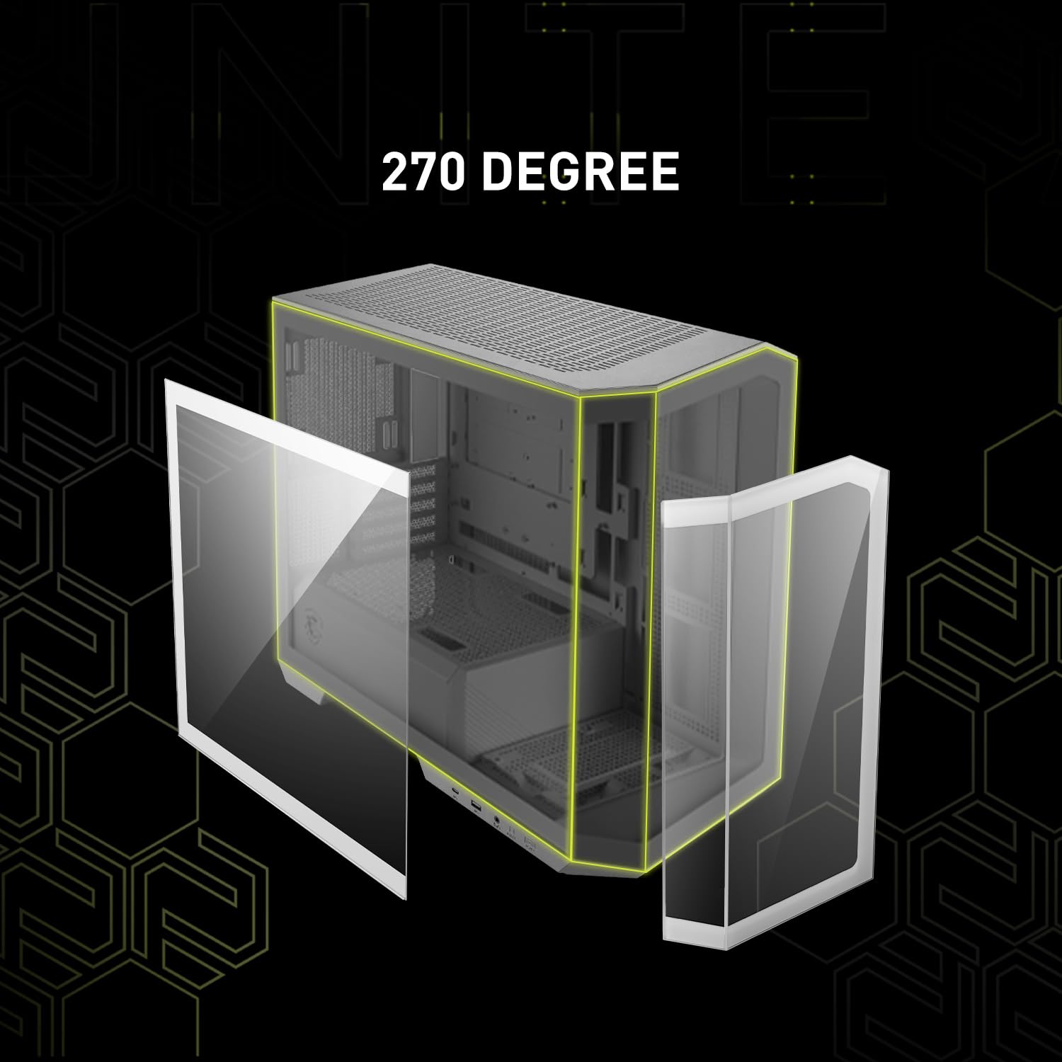 MSI MAG PANO M100R PZ White - Premium Mid-Tower Gaming PC Case - Tempered Glass Side Panel - ARGB 120mm Fans - Liquid Cooling Support up to 360mm Radiator - White Color Case