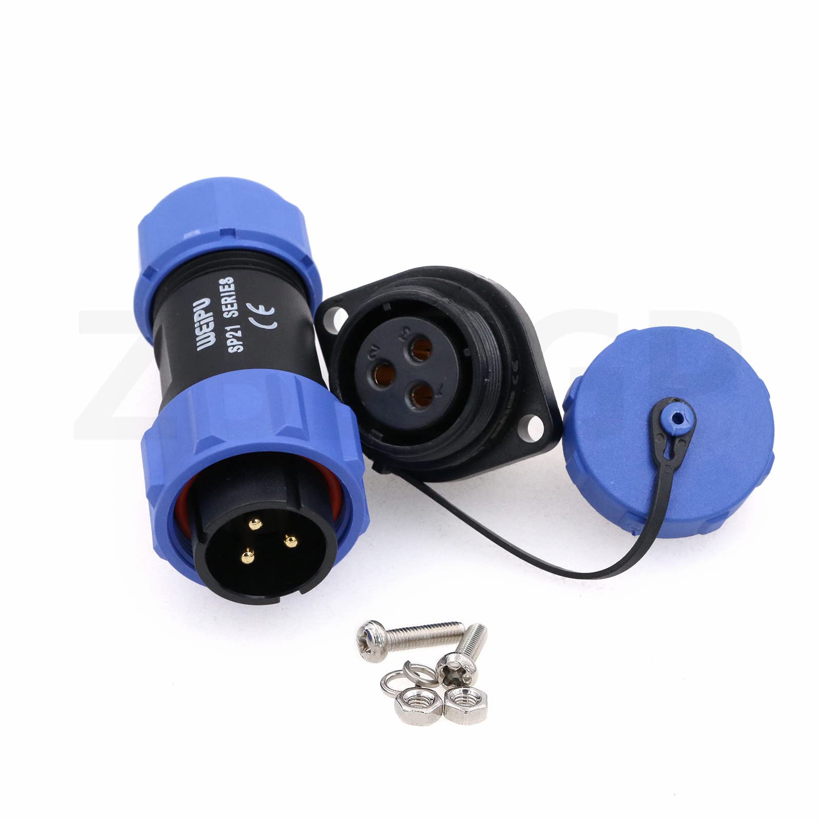 ZBLZGP WEIPU SP21 3 Pin Industrial Plastic IP68 Male Plug Female Socket Waterproof Connector Flange Cable Wire Aviation Connectors SP2110/P+SP2113/S - Image 4