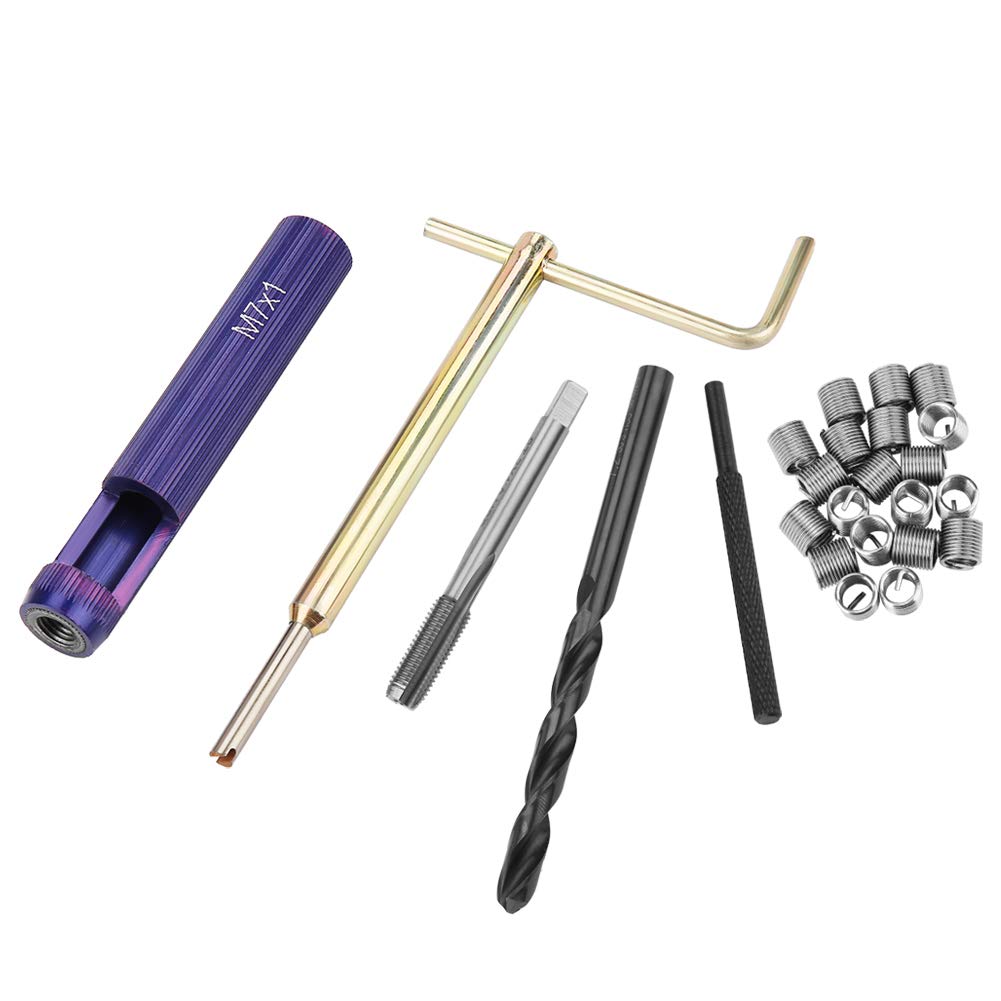 M7*1.0 Portable Strength Thread Repair Tool Kit, Thread Repair Kit, for Cutting External and Internal Threads Outdoor, Leather, Bag, Shoes, Canvas