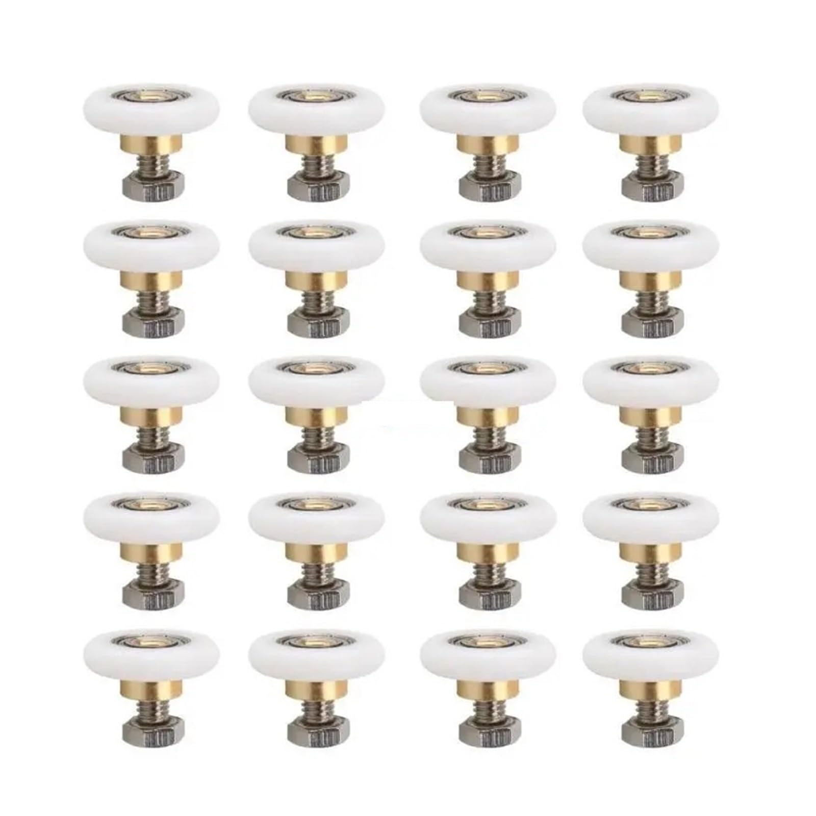 Vnakrny Diameter 23Mm Shower Door Rollers 8Pcs Nylon Copper Round Hanging Roller Hardware