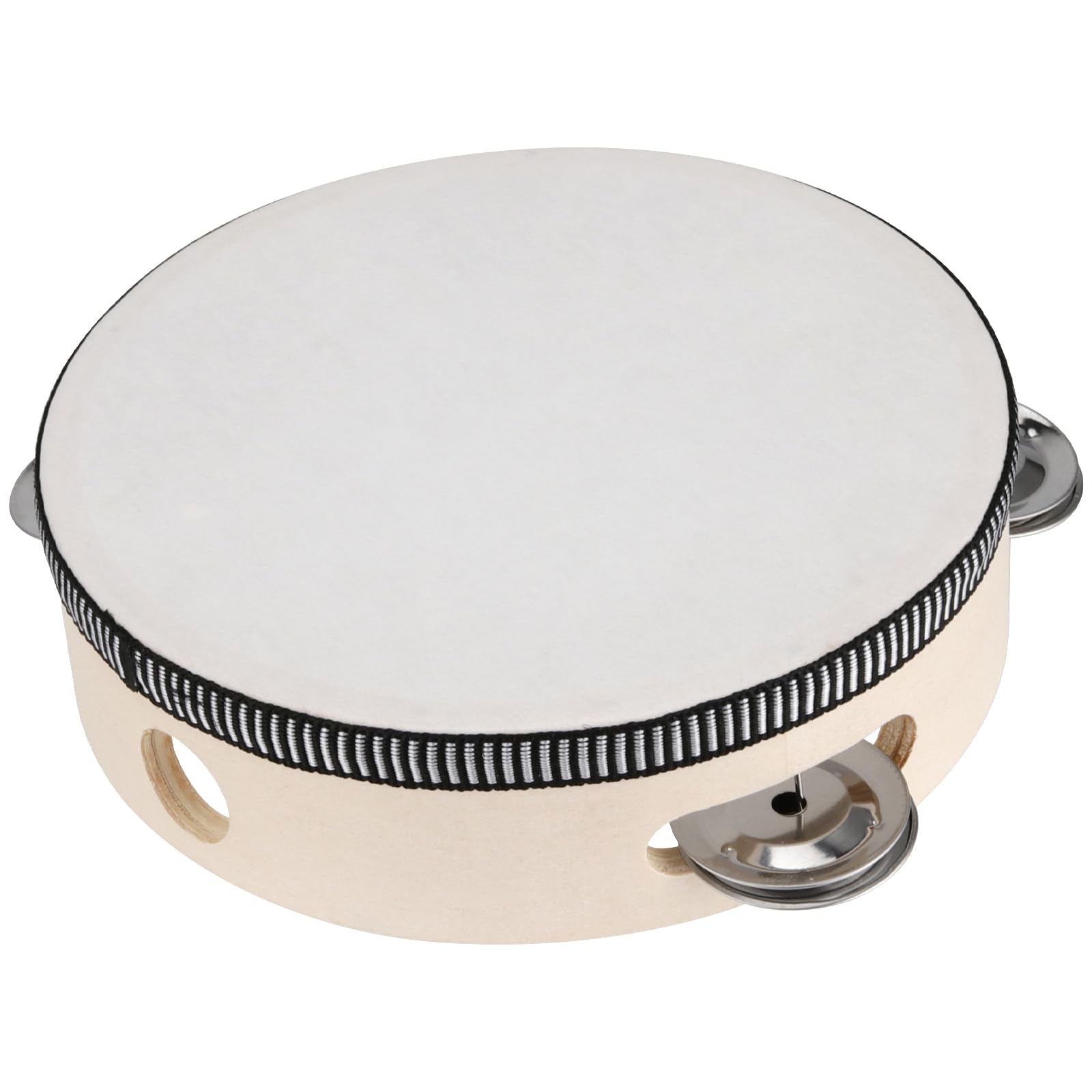 Lot de 4 tambourins en bois de 15,2 cm avec clochettes, instruments de musique pour la pratique, la performance