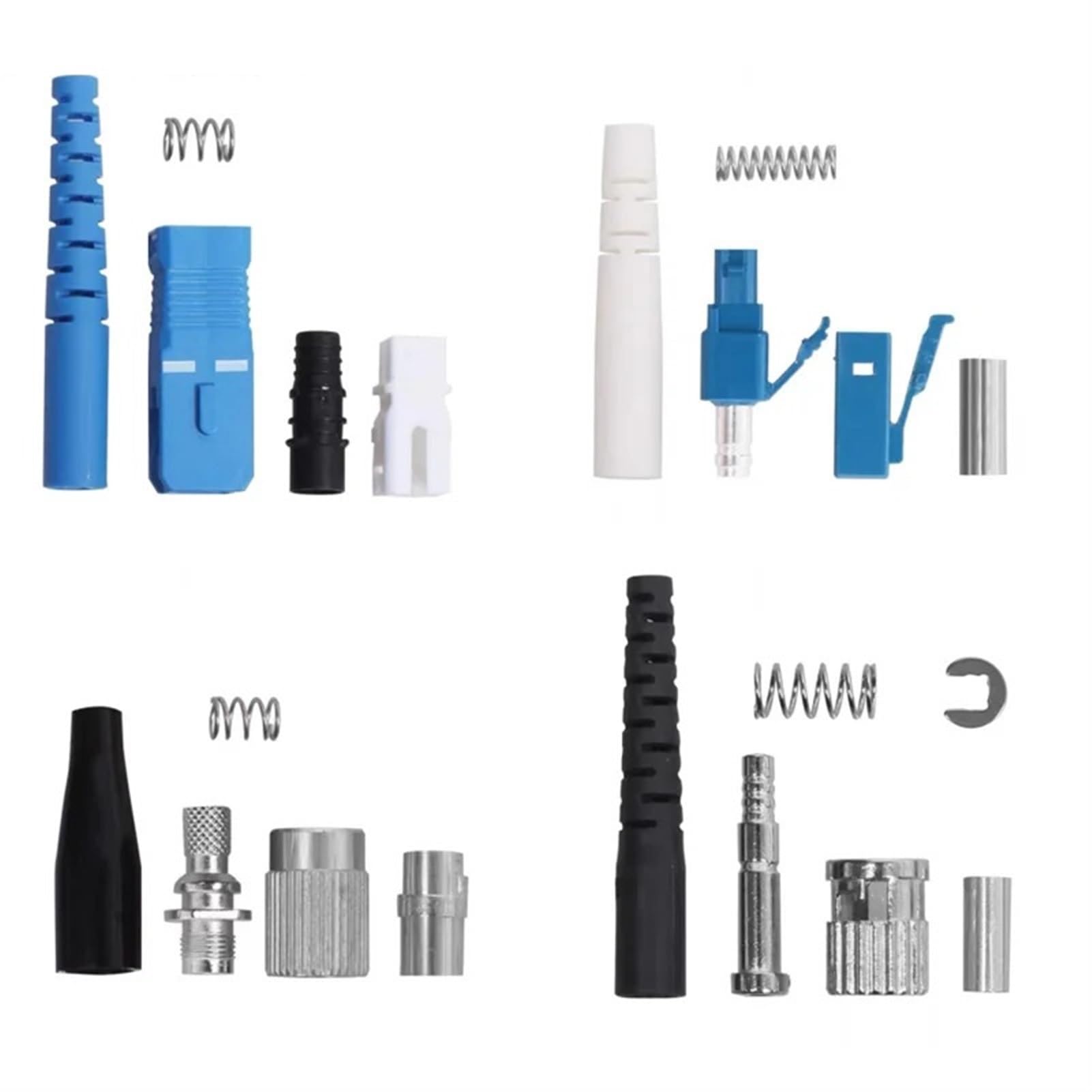 200 pièces Kits de connecteurs SC LC FC St 3.0mm 126um Virole en céramique connecteur de Fibre Optique monomode Accessoires ftth(FC Non Assemble)