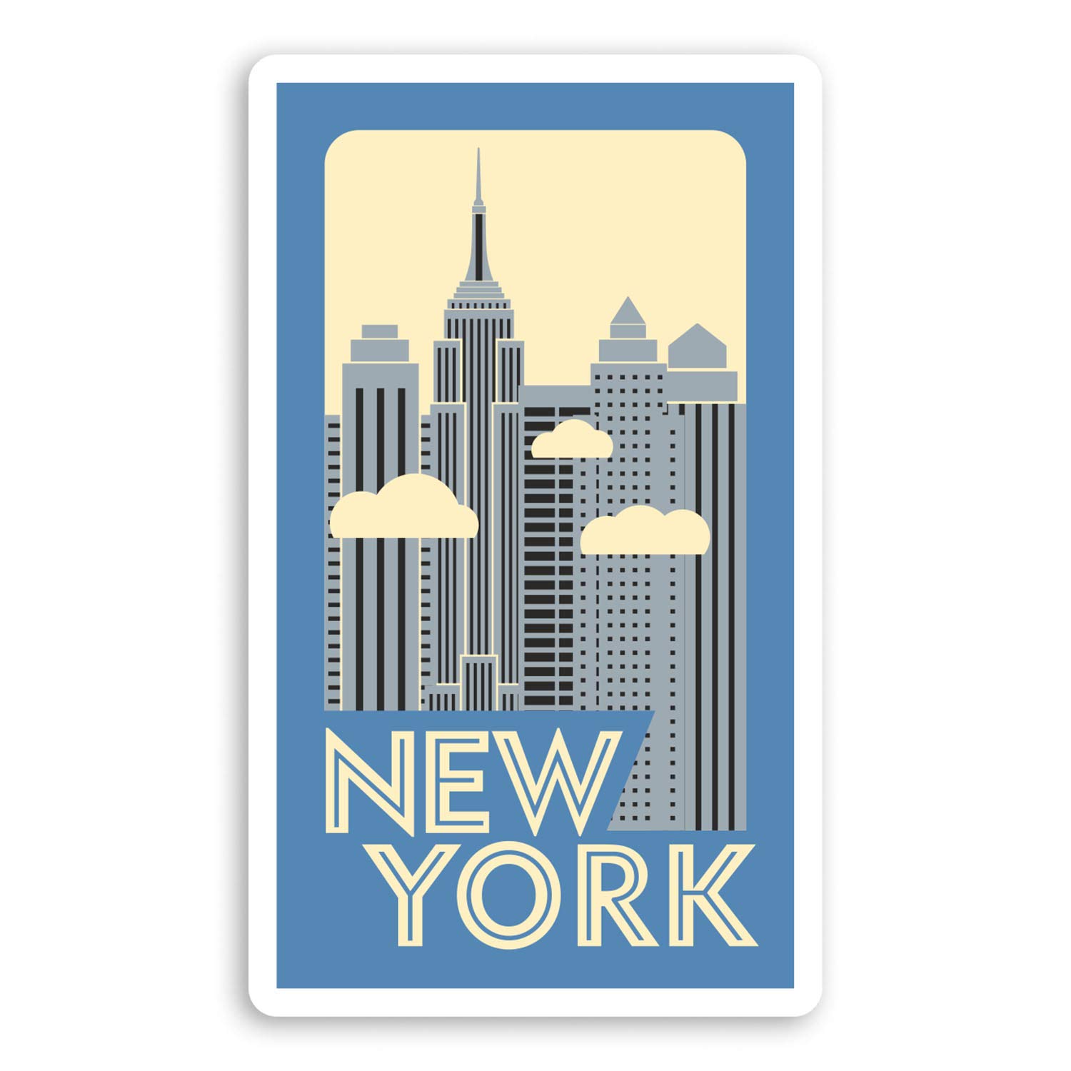 2 x 10cm New York Vinyl Stickers - NYC America USA Luggage Laptop Sticker #20887 (10 Tall)