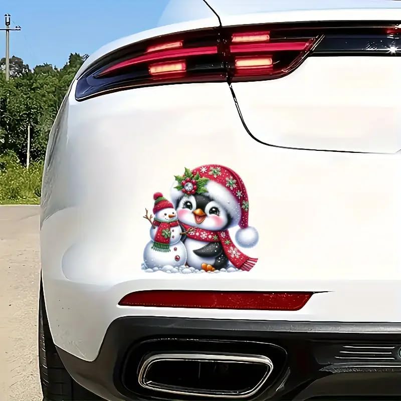 Christmas Penguin Snowman PVC Vinyl Car Decals Stickers Waterproof Self-Adhesive Decals for Cars, Laptops, Trucks, Motorcycles Wall Window Luggage Scratch Cover Door Decor Sticker - Image 6