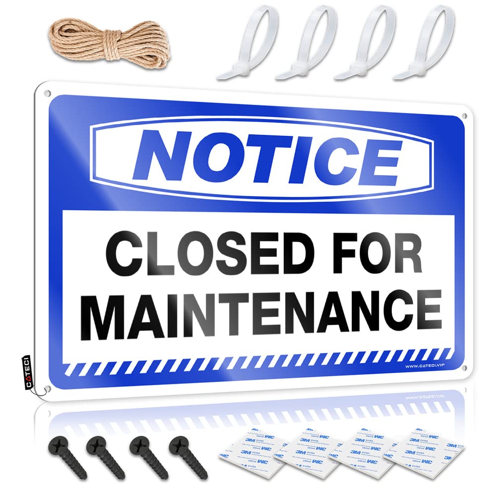 IBWNBBUSN Metal Signs For Bar Notice Closed For Maintenance Tin Sign Man Cabe Decor Outdoor Tin Sign(30X40CM)