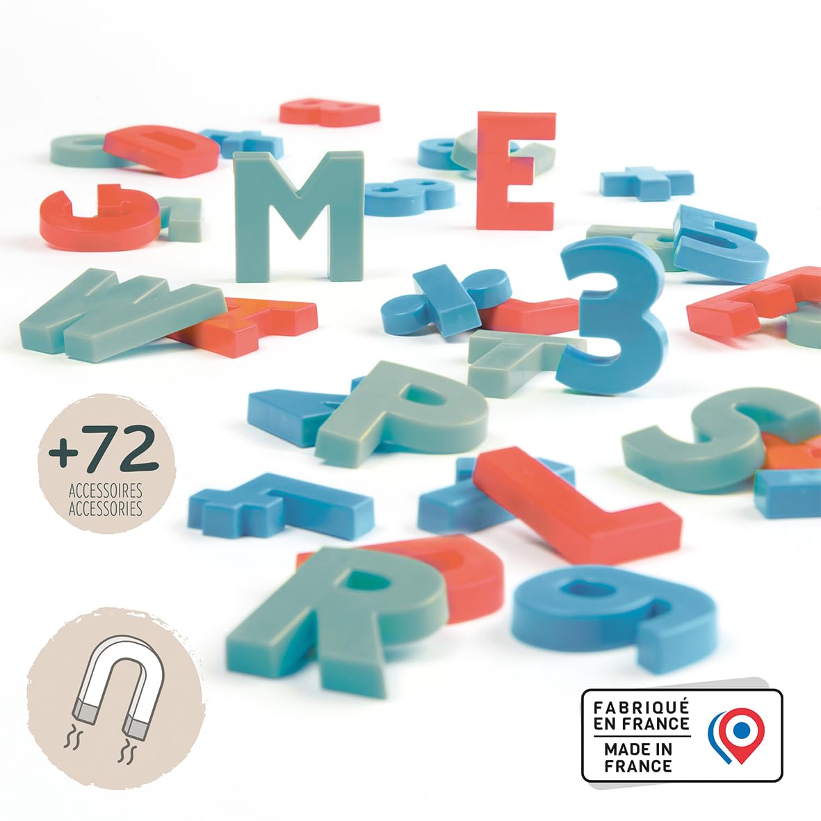 Toyvian – 2 Lots D'aimants Alphabet (52 Pièces) – Lettres Magnétiques Rouges Et Bleues – EVA 4,6 X 3,7 Cm – Éducatif, Pour Réfrigérateur, Tableau – Dès 3 Ans