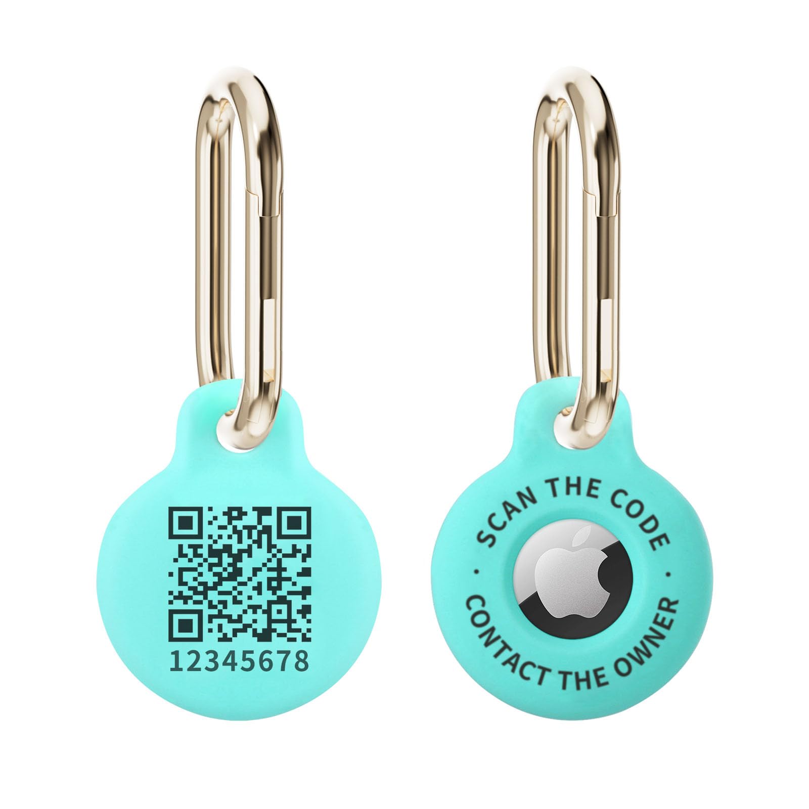 PIKEEPER QR Code Keychain Holder - Silicone Case Designed for Apple AirTag, Ideal for Pets, Luggage Tags, and Everyday Items