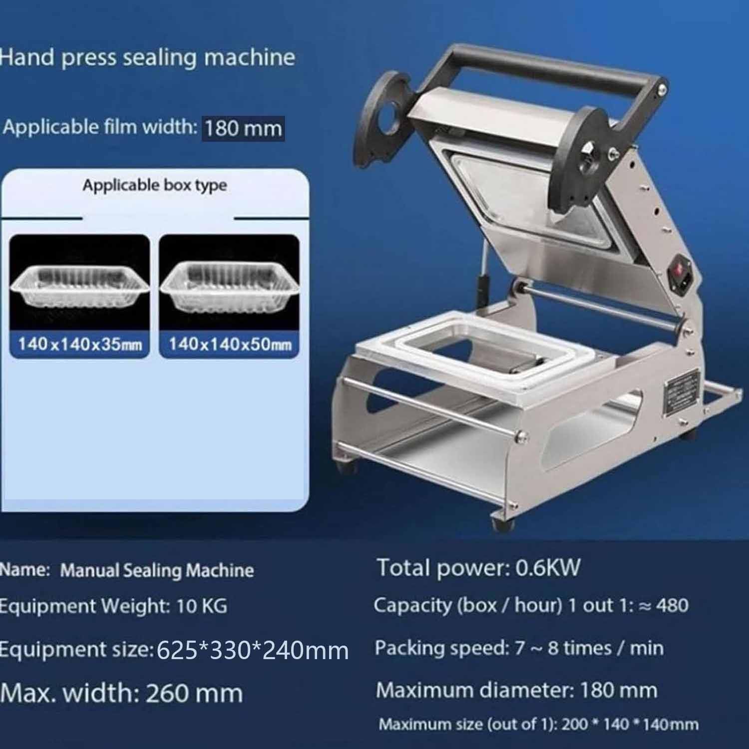 Machine de thermoscellage Industrielle pour Emballage sous Film rétractable, idéale pour Les Besoins d'emballage des marchés et des magasins, 14 x 14 cm