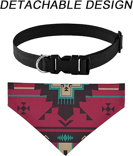 Miniatura 2 de Vintage étnico nativo del suroeste americano, tribal indio azteca textiles perro ajustable martingala collar martingala, baberos de saliva collares