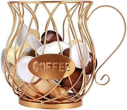 Coffee Capsule Pod Storage Basket, Countertop Kitchen Storage Holder for Tashimo, Nespresso and Dolce Gusto
