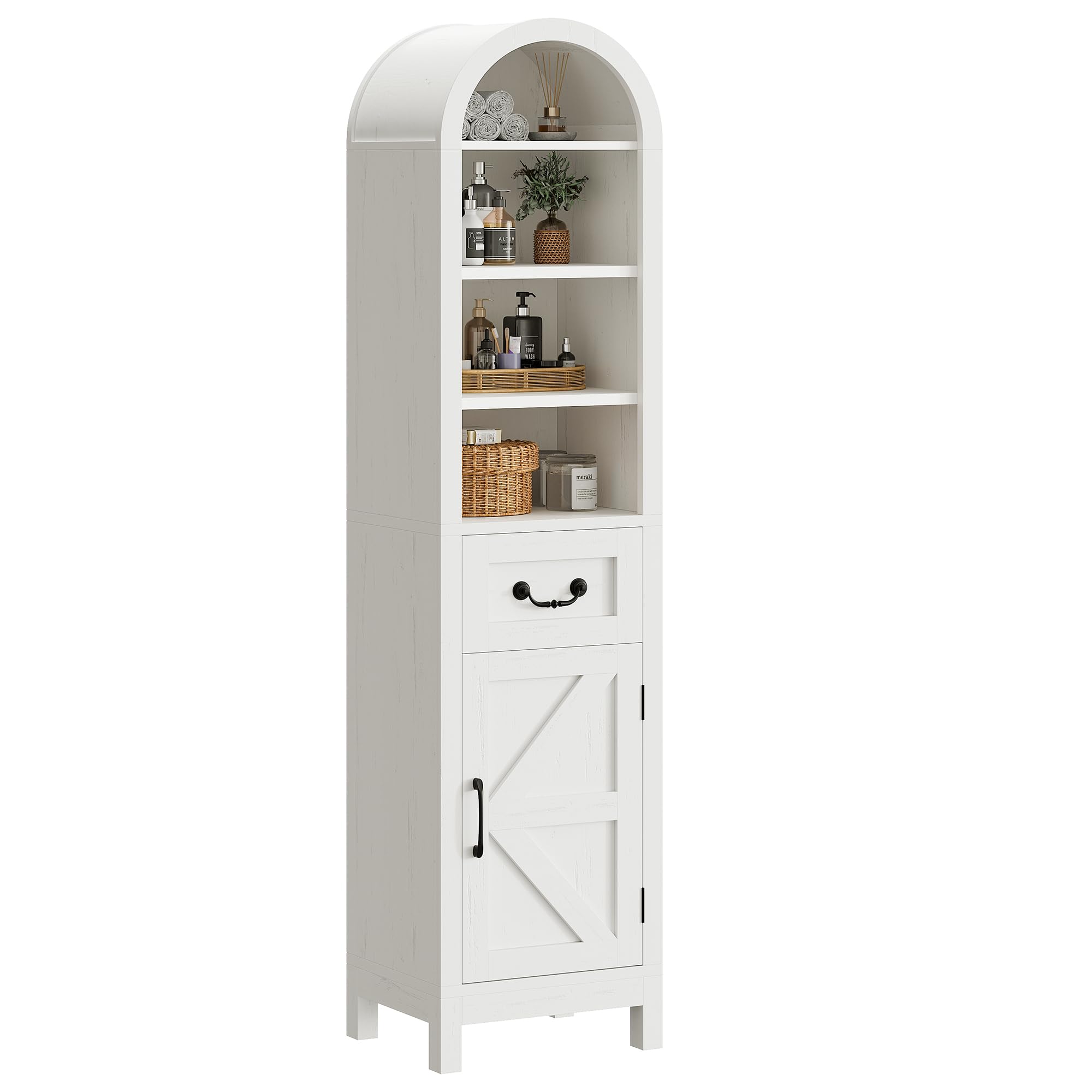 IRONCK 71 inch Tall Arched Cabinet in a living room setting