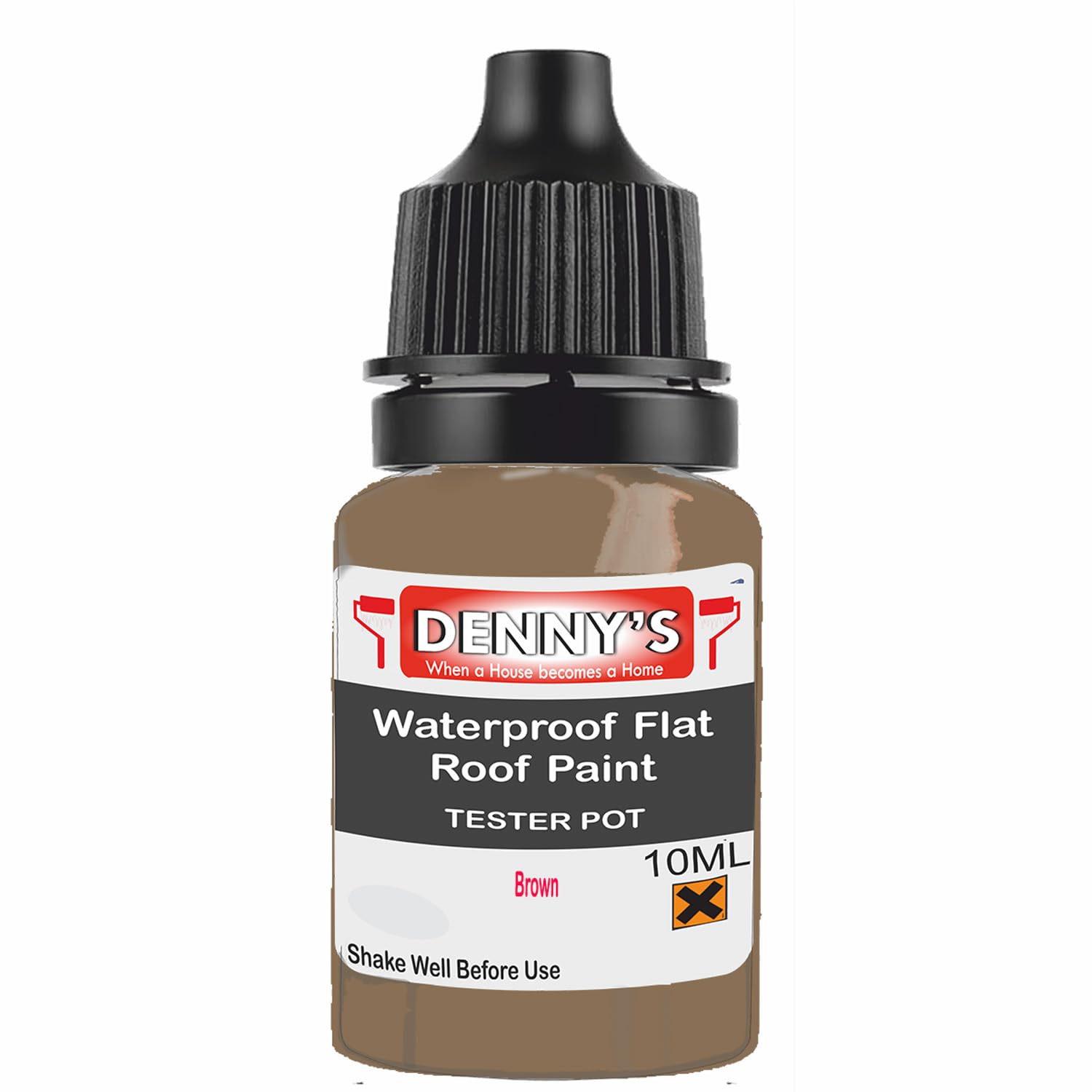 SCOOBYS PAINTS BACK IN THE MIX Chlorinated Rubber Flat Roof Paint – Waterproof Roof Sealer & Leak Repair Coating, Quick Drying, High Adhesion (Brown, 10ML Tester Bottle)