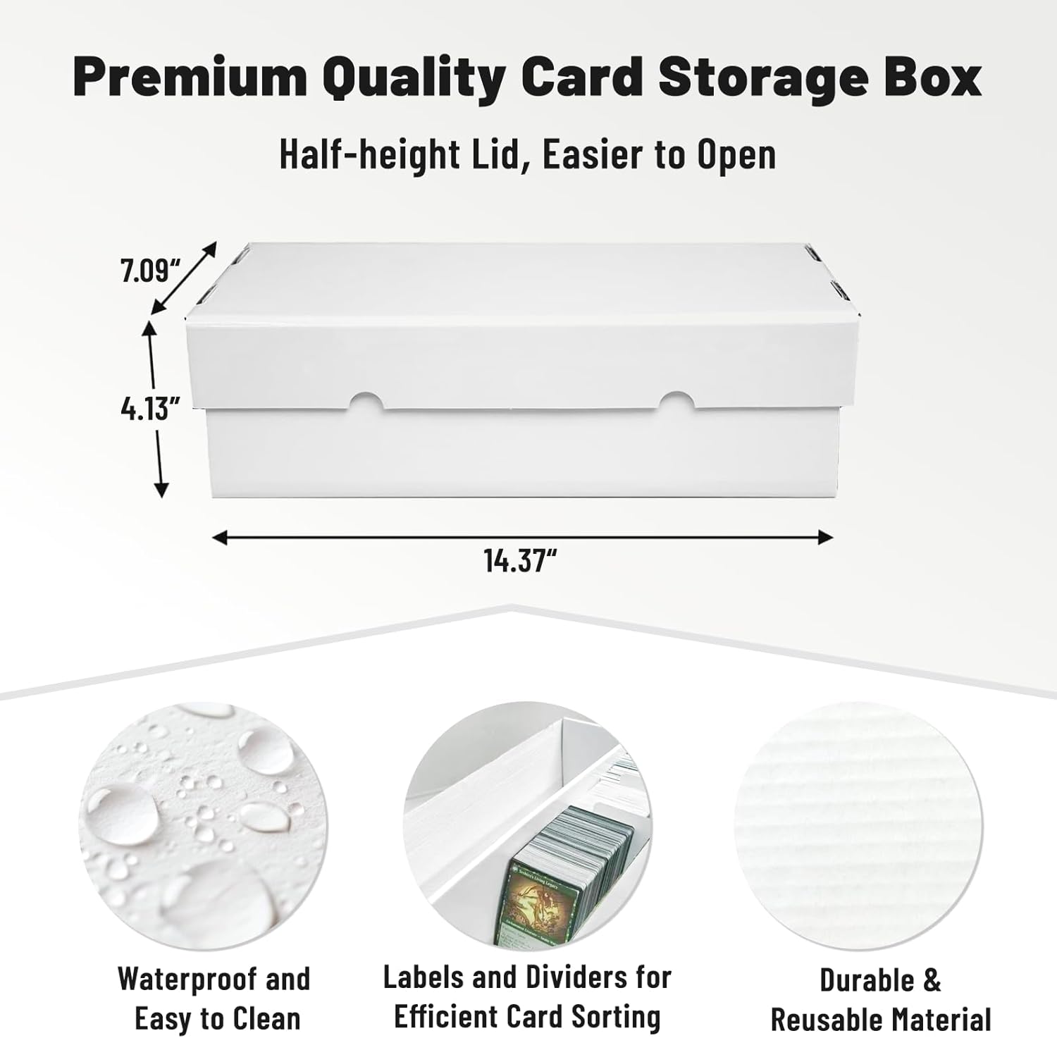 NUMINA 4 Pack 2-Row Large Card Storage Box, Holds up to 1800 Cards per Box (7200 Total), Heavy-Duty Cardboard Organizer with Dividers for MTG, Toploader & Sports Cards