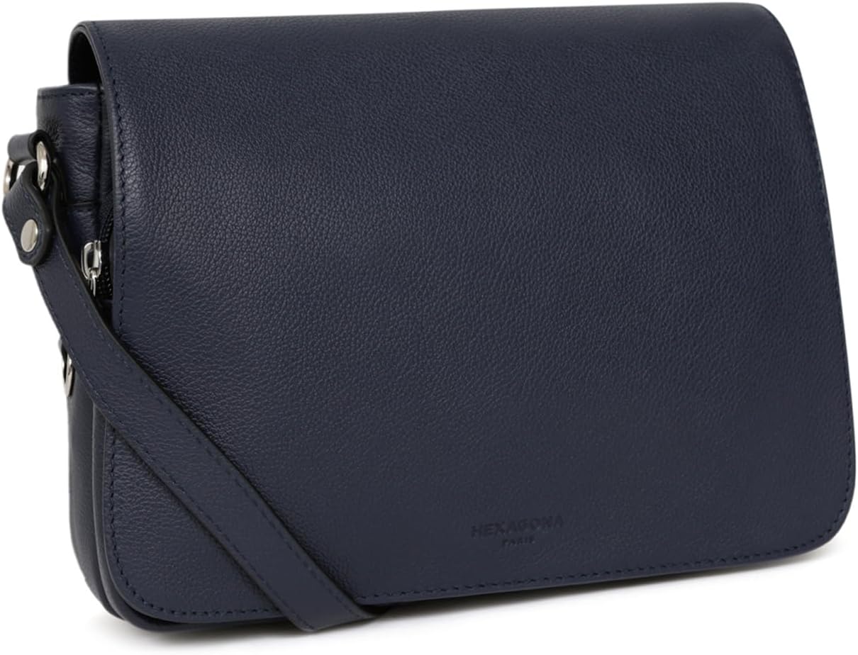 Borsa Per Lavoro E Uscite Hexagona BOLSO, Borsa Con Manico Lungo Donna, Marine, L : 25 X H Borsa Donna Pelle Bovina