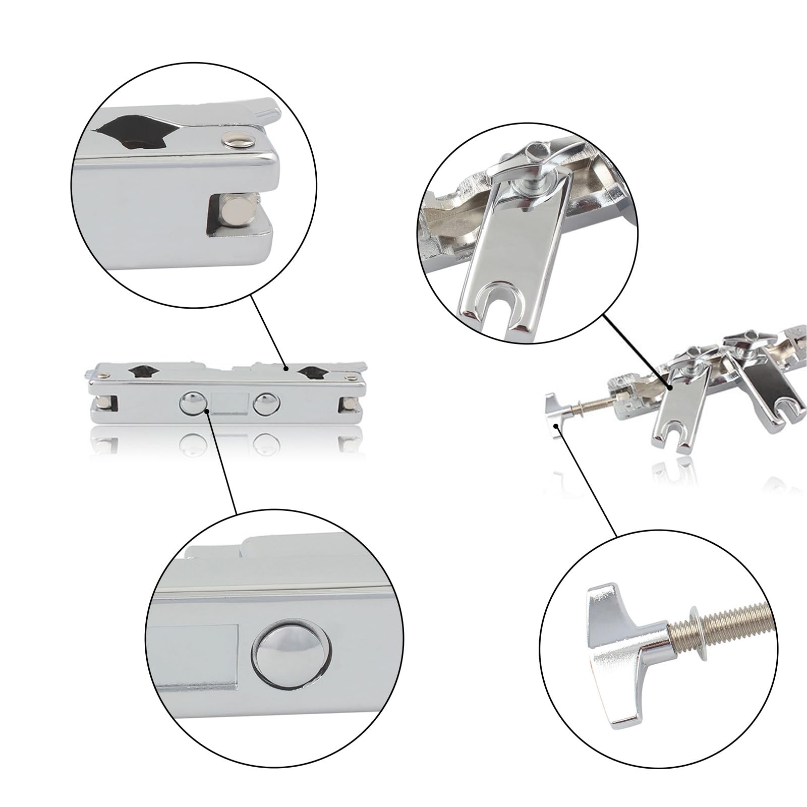 Batteria a Campana con Clip, Asta di Supporto in Ferro per Strumento a Percussione Campanaccio Morsetto per Supporto in Metallo Aste a Giraffa per Piatti Batteria