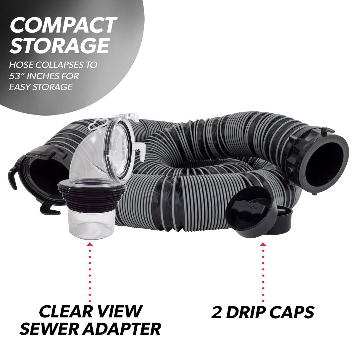 Valterra D04 – 0650 Sewer Hose Kit (Silverback, 15 ')