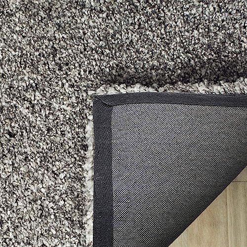 Image of Solid Fluffy Rugs and Carpet for Hall and Drawing Room 5x5 Square Silver Color