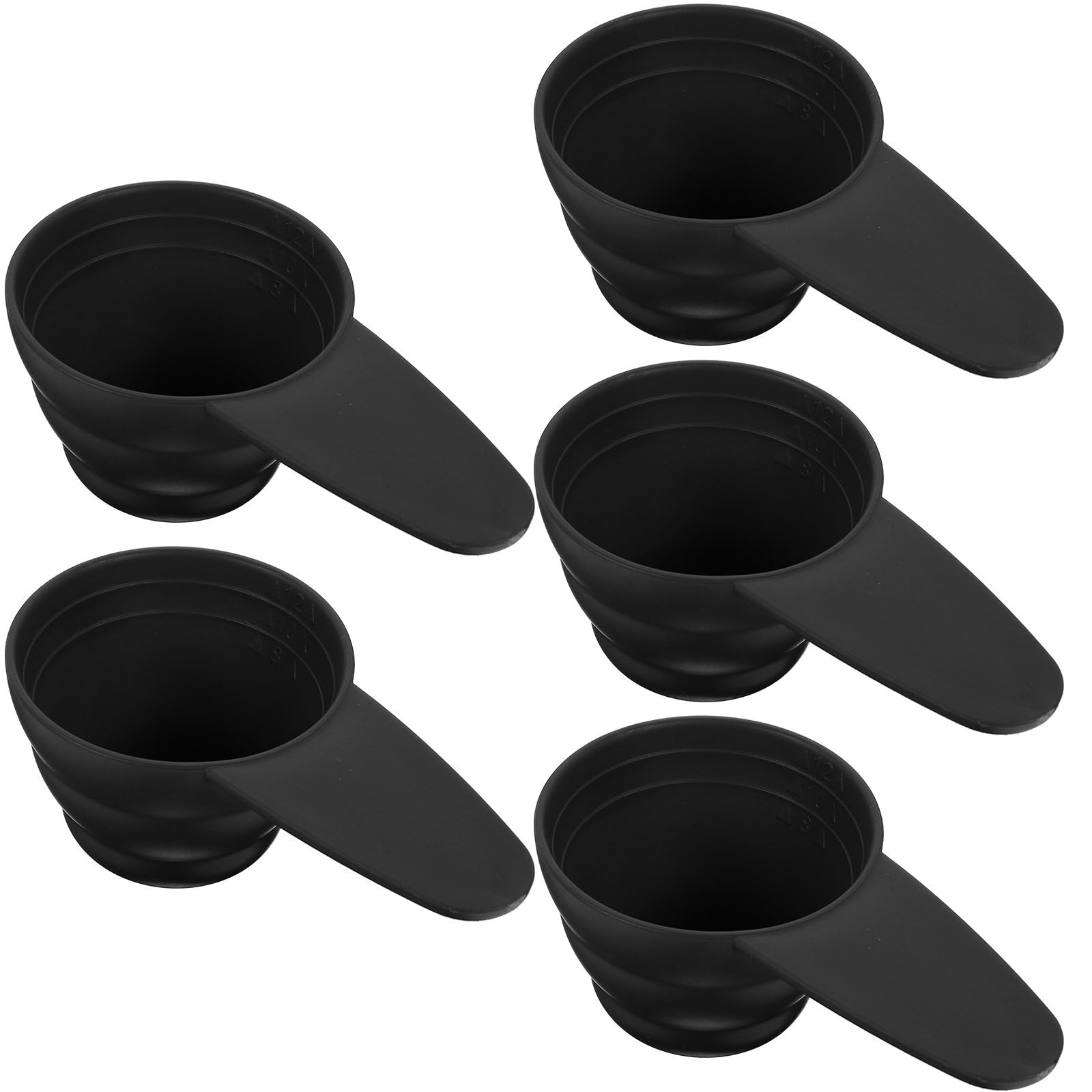 DECHOUS 5Pcs Plastic Measuring Scoops: 3 Scale Levels 8g 10g 12g Coffee Measuring Spoons - Food Grade Short Handle Scoops for Powders, Granules,