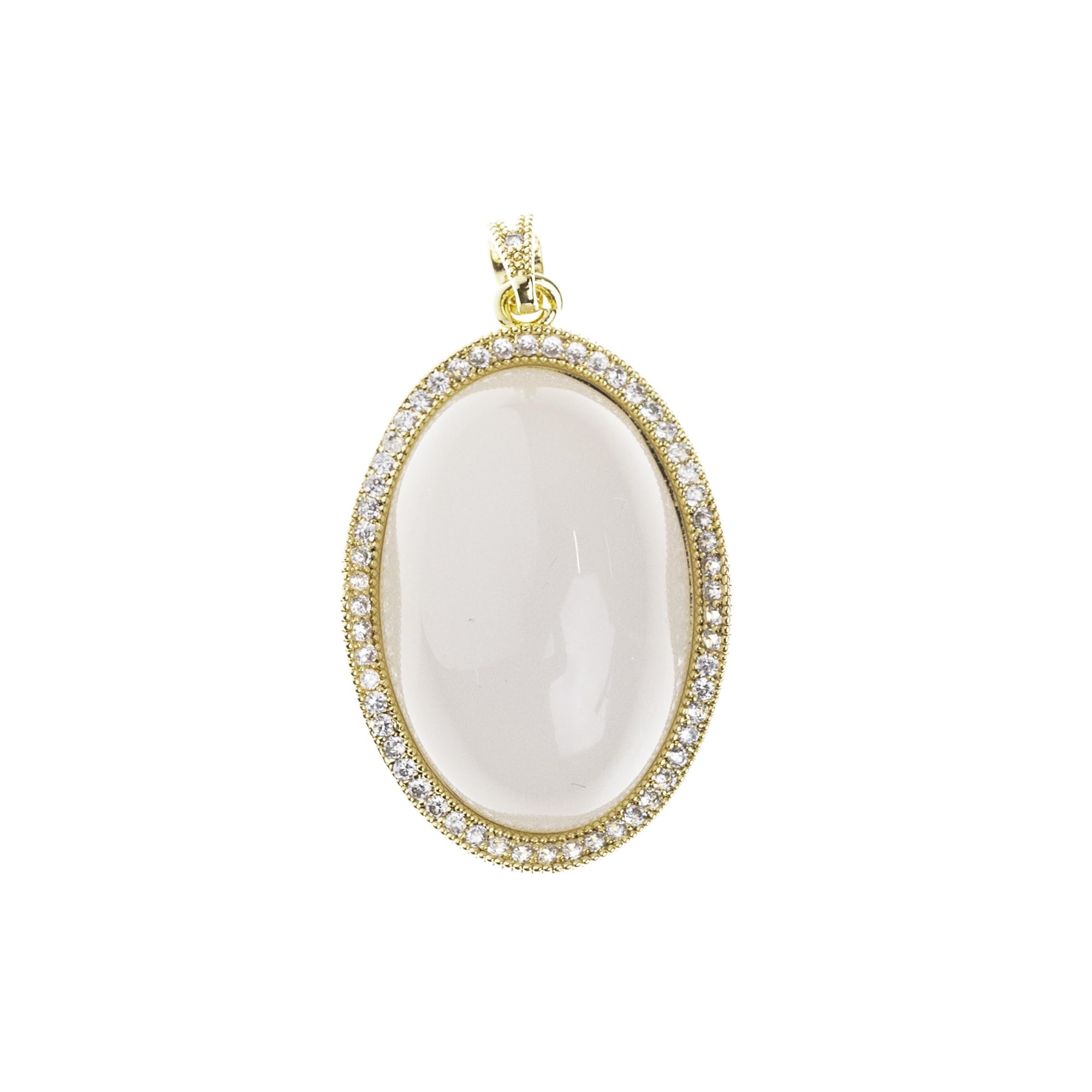 SATRA TARDERSSATRA TRADERS Oval Shape Luxure Diamond Charm Perfect for DIY Necklace, Bracelet, Dangle, Keychain, Keyring, Sweater Chain Making (Size : 25MM 01PC)