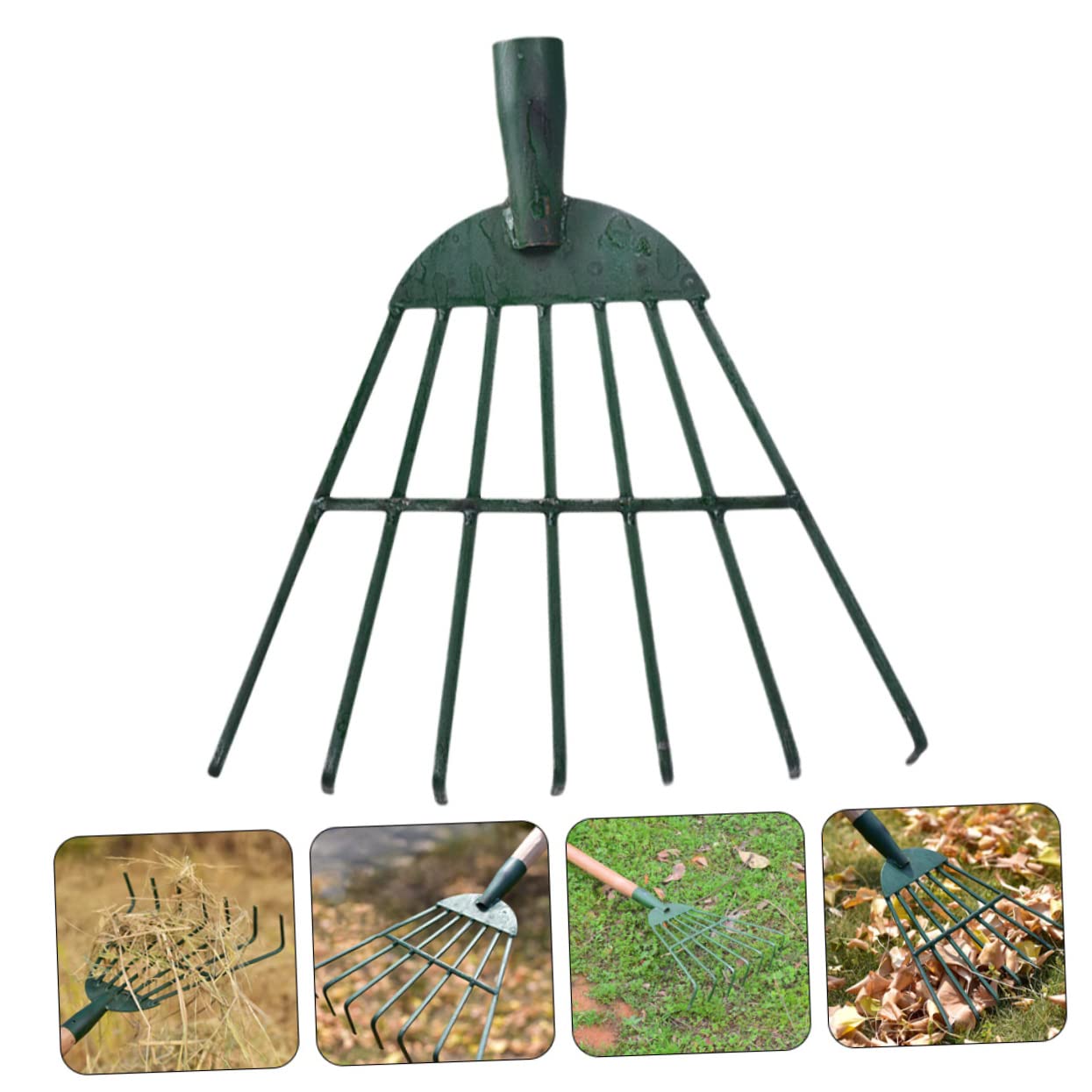 Sosoport 3 Piezas Herramienta De Césped Escardador Cooperativa Aireador Cortacésped Rastrillo De Jardinería Fuerza Pequeño Rastrillo Artificial Pala Próximo Acero Carbono