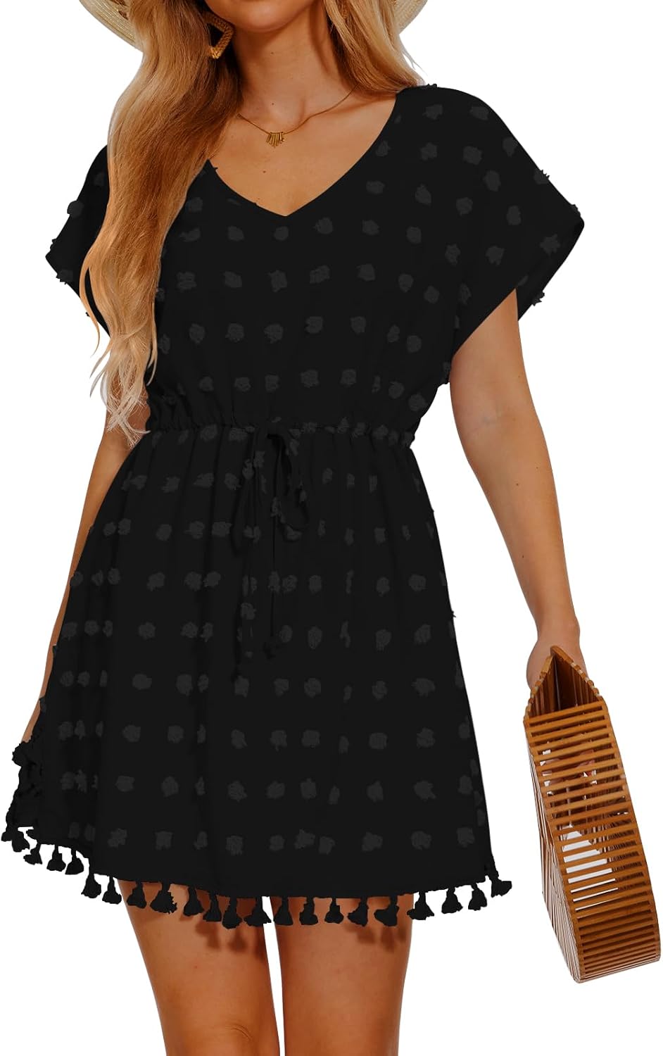 Women Swimsuit Coverup Swiss Dot Bathing Suit Cover Ups for Swimwear Beach Bikini Dress - Image 2