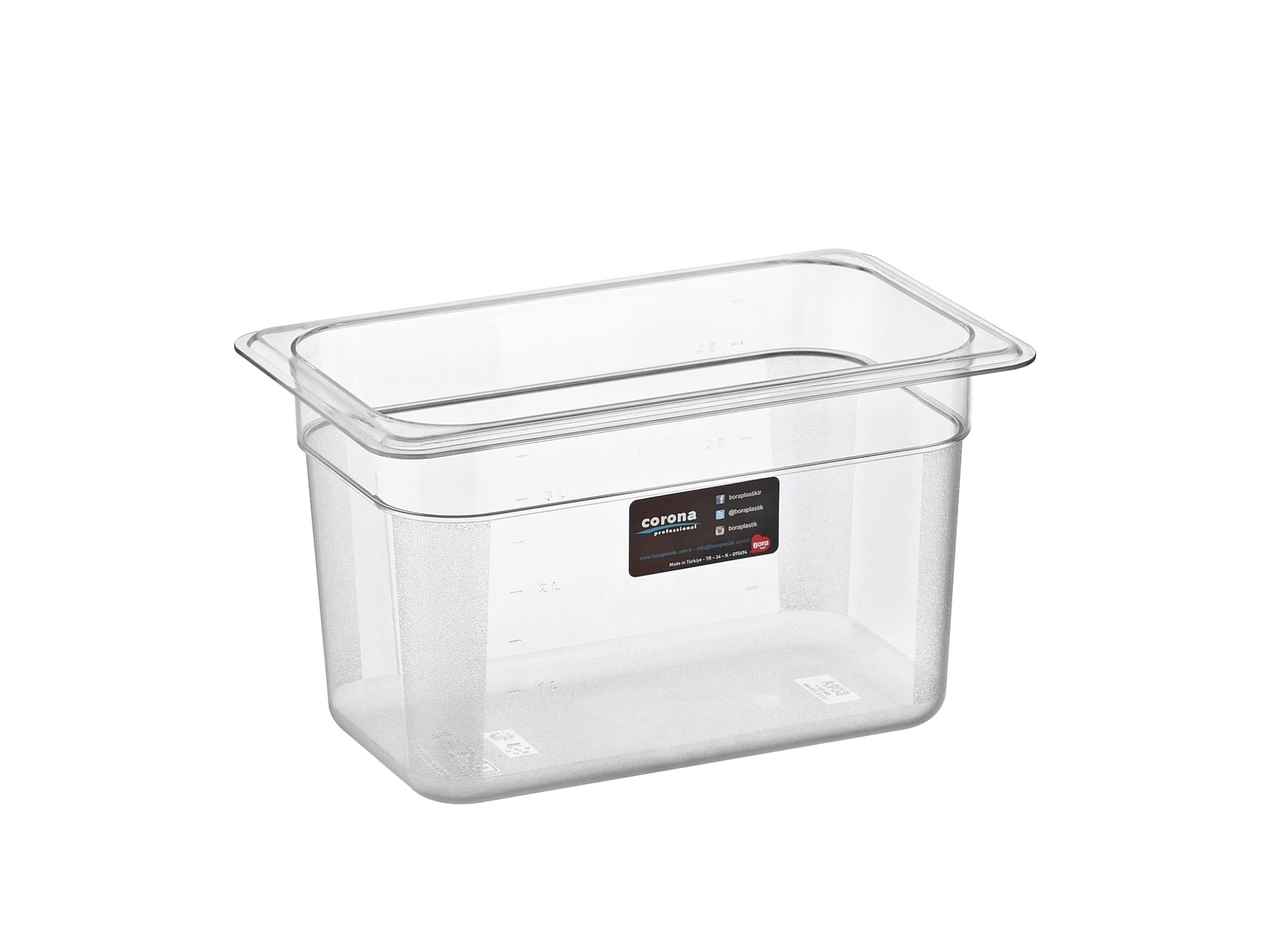 1/4 Dikdörtgen PC Gastronom Küvet Gövde 265x162x150