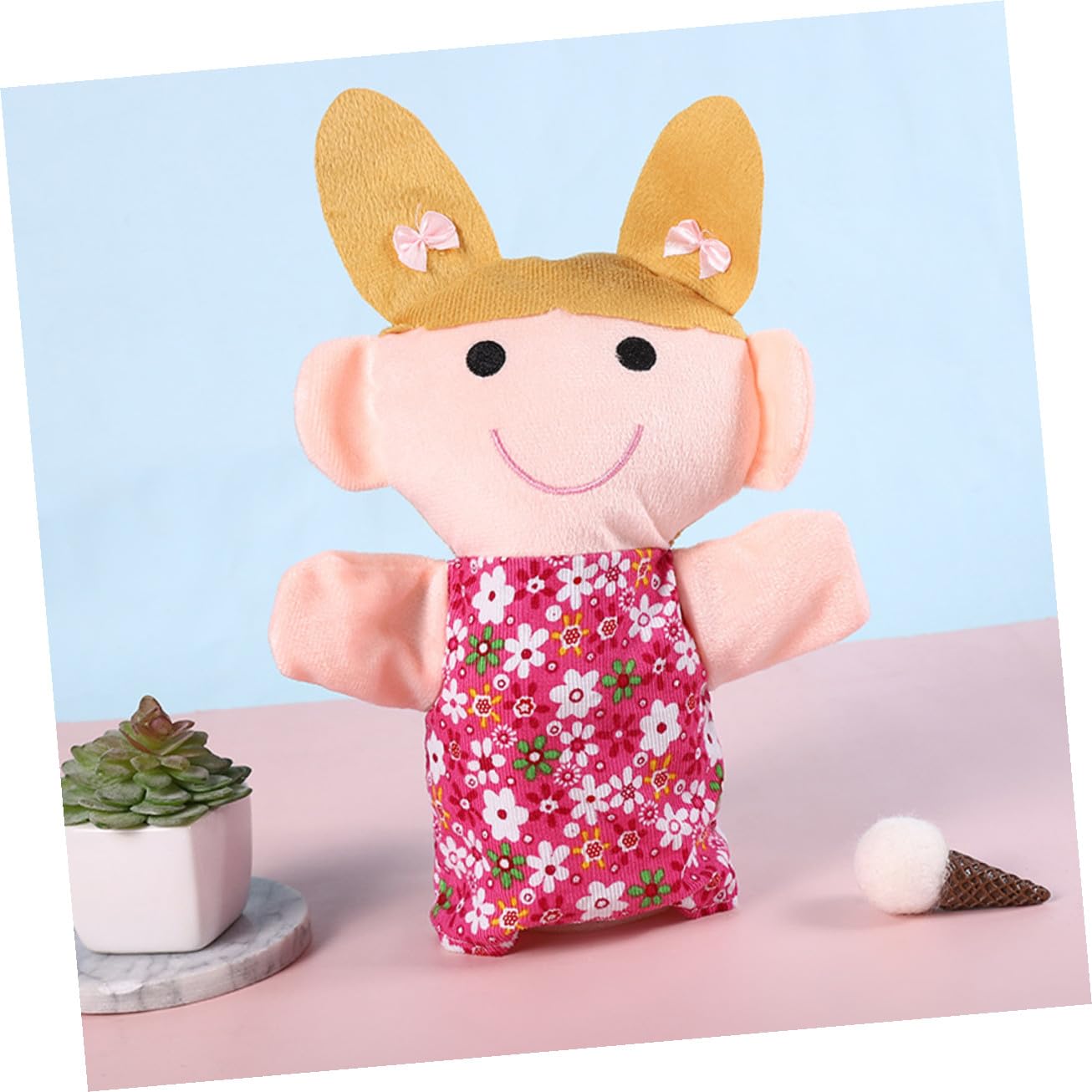 POPETPOP Marionnettes à Main en Peluche Ultra-Douces Coton PP Lot de 6 Jouets de Jeu D'imitation Confortables pour Garçon et Filles, Adaptées Jeu de Rôle Intérieur