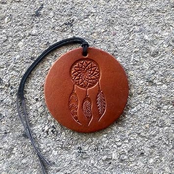 Air Flair | Leather Car Air Freshener | Dream Catcher Brown, Butt Naked Scent